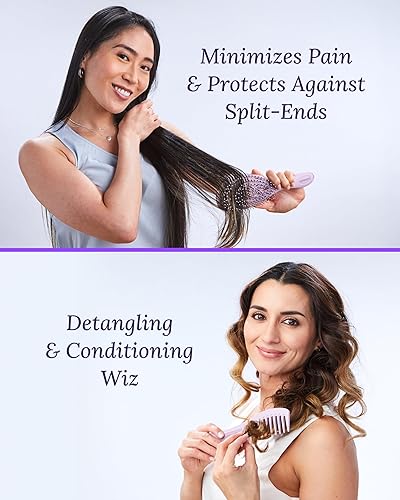 Miniatura 3 de Juego de cepillo y peine desenredante – Suave para el cuero cabelludo desenredante cepillo de pelo y peine de peinado para mujeres – Peine y cepillo
