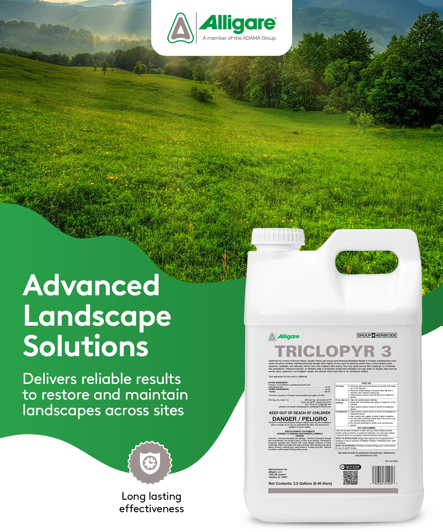 Amazon.com : ALLIGARE - Triclopyr Herbicide 3 - Selective Weed Killer for  Woody Plants, Grass, & Brush - Ideal for Wetlands, Forests, Non-Crop Areas,  and Industrial Sites - 2.5 Gal, Compare to