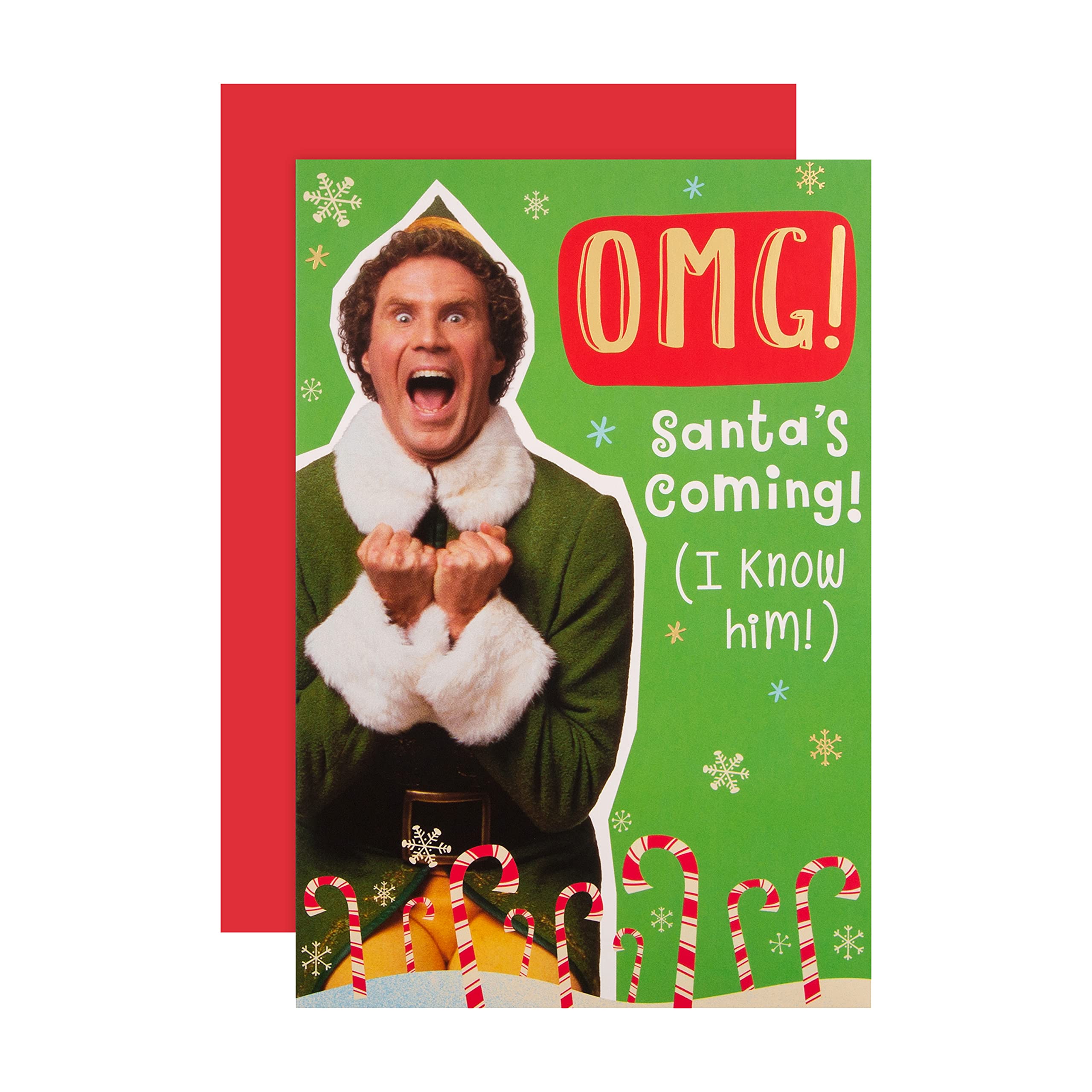 Hallmark Christmas Card - Funny Warner Bros, 'OMG!' Elf Design
