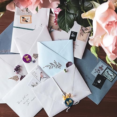 Miniatura 5 de DELORIGIN Sello de sellado de cera de bicicleta, cabeza de sello de cera de latón de 1 pulgada con mango de madera, sello de cera de bicicleta de