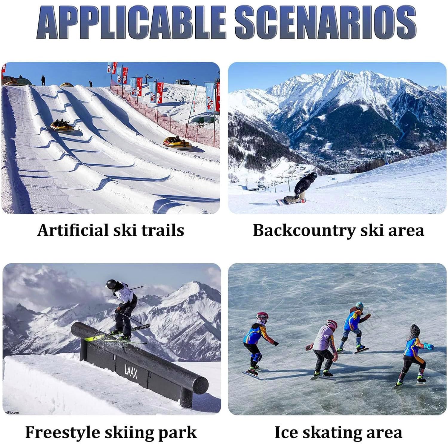 Monopattino Da Neve Girevole a 360° per Adulti E Adolescenti, Snowboard Con Design a Doppio Sci per Una Maggiore Stabilità, Slitta Invernale Adatta a Tutti I Terreni, Peso Massimo 330 Libbre B