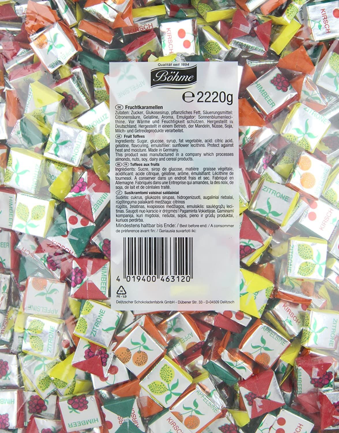 Böhme Frucht Karamellen 2220g (ca. 1000 Stk.) Fruchtkaramellen
