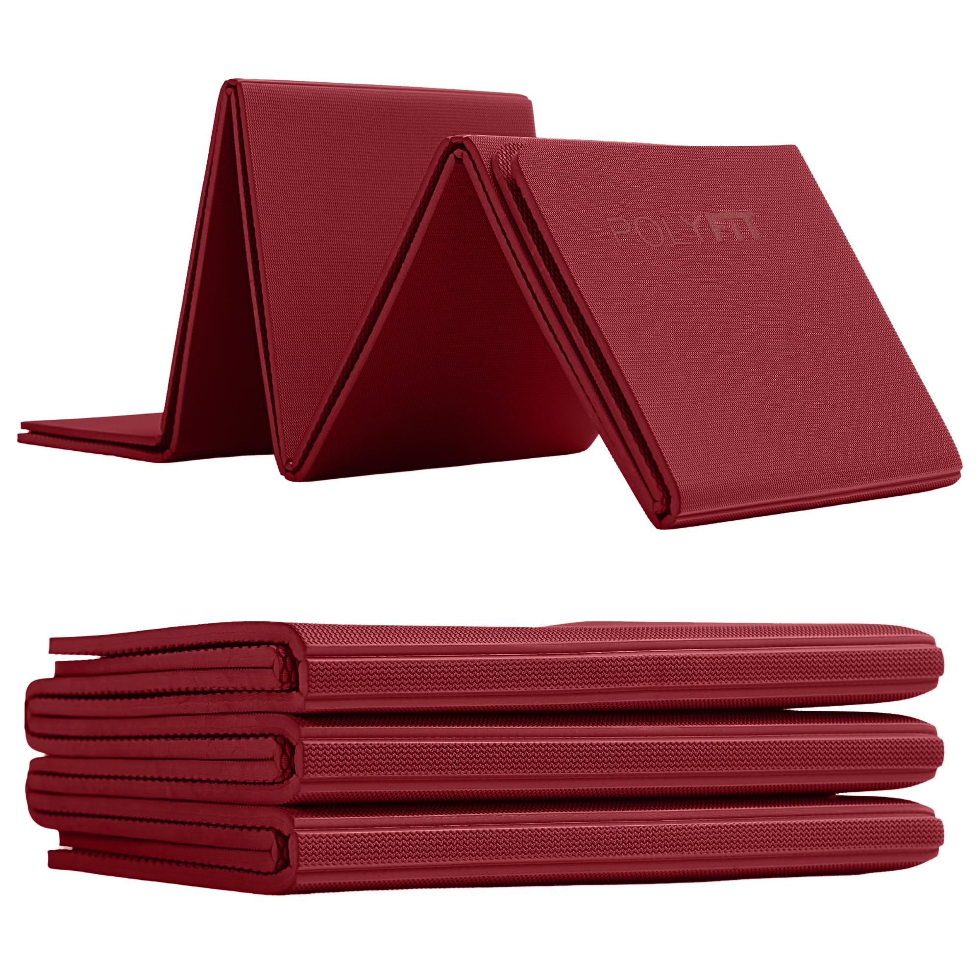Polyfit Foldable Yoga Mat for Travel and Home Workouts - 7mm Thick - Lightweight Packable and Easy to