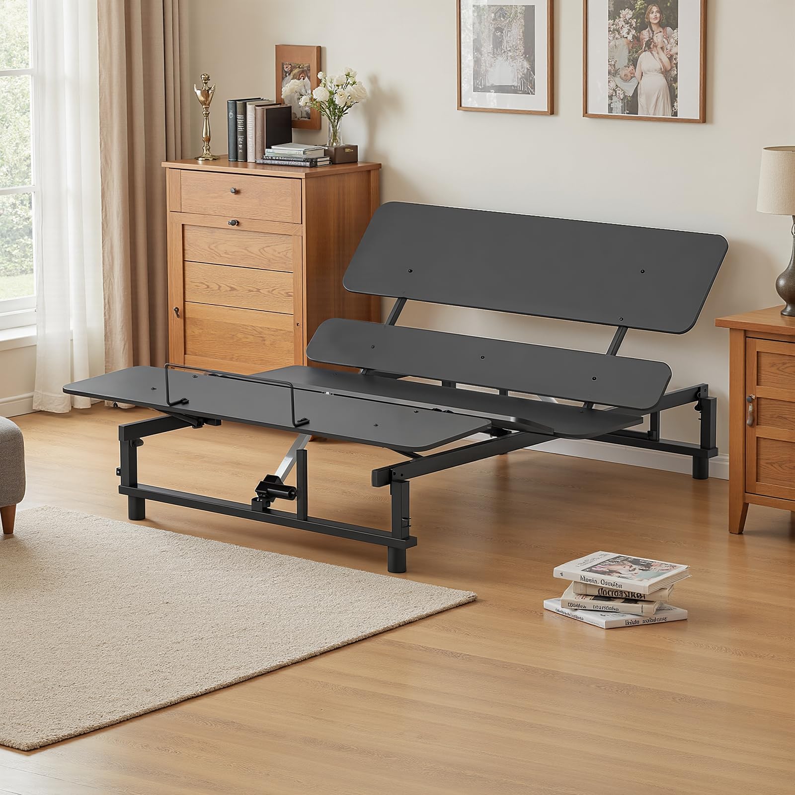 Mixcous King Size Adjustable Bed Base Frame - Quiet Motor, Head & Foot Incline, Zero Gravity, Wireless Remote, Universal Compatibility (79" L x 74" W