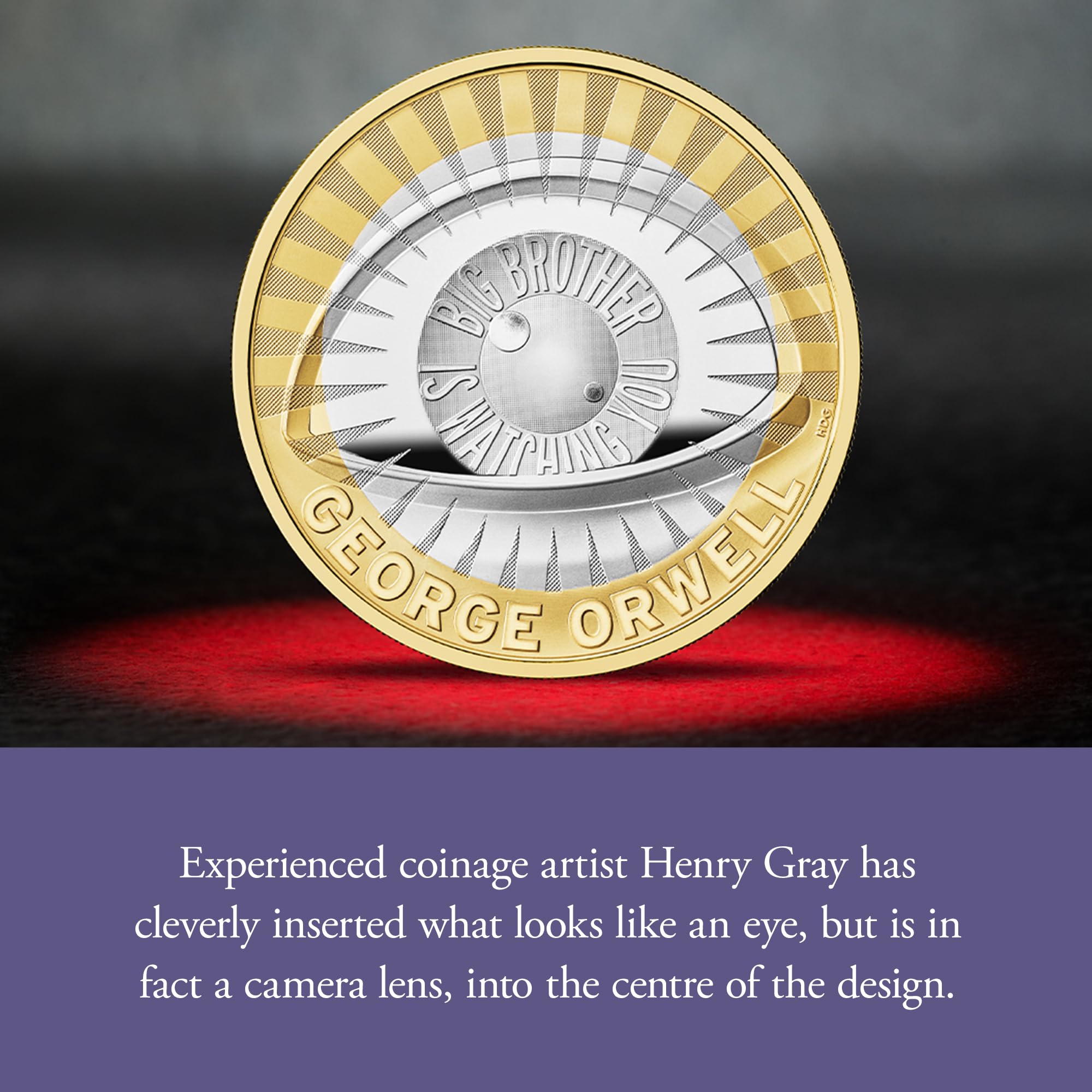 The Royal Mint, George Orwell 2025 UK £2 Brilliant Uncirculated Coin, Celebrating the Life and Legacy of George Orwell - Image 3