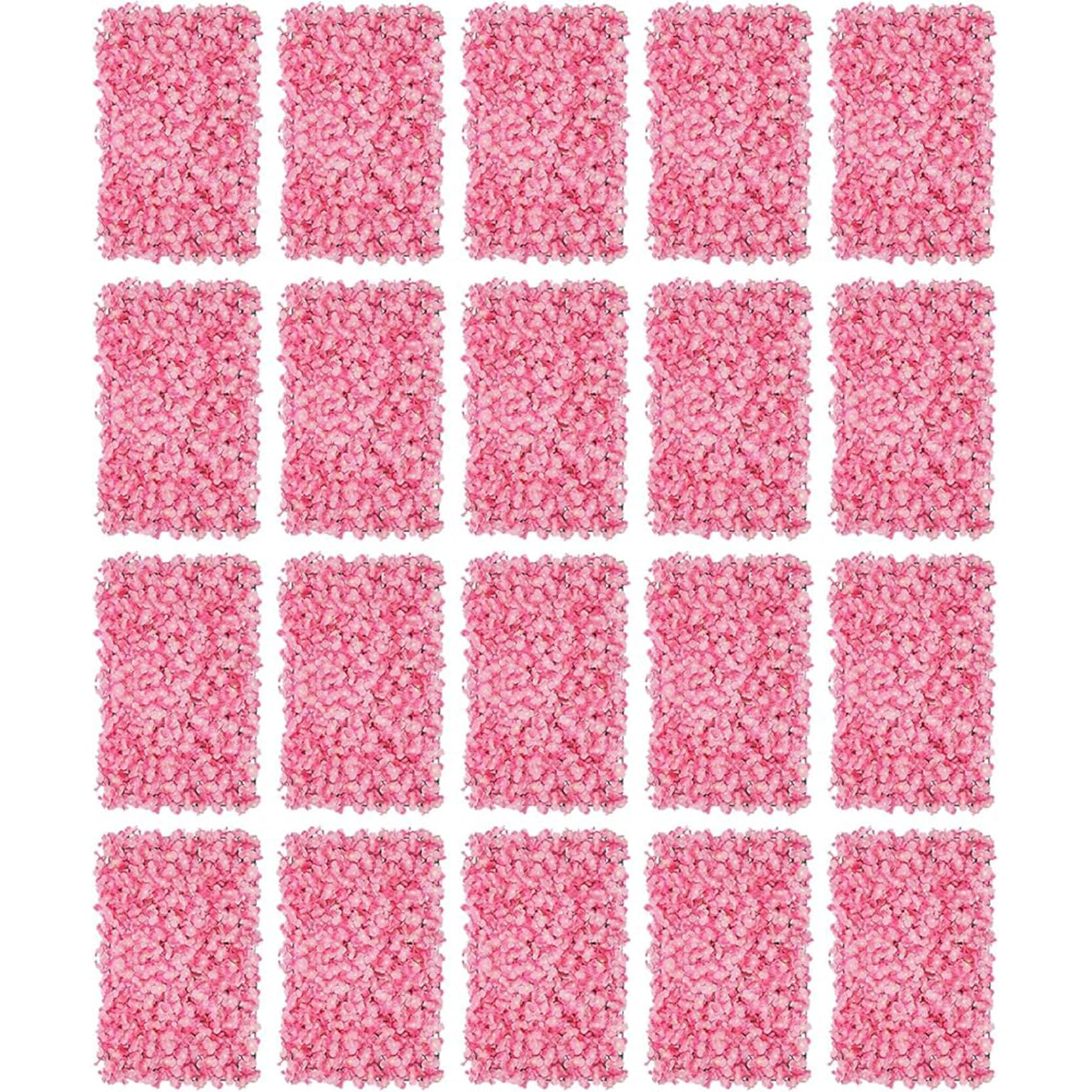 GOUZIBHD 20PCS Artificial Hydrangea Floral Panels for Photo Background Home Wedding Party,Faux Flower Wall Mat Flower Wall Panel Set Silk Flower Panels