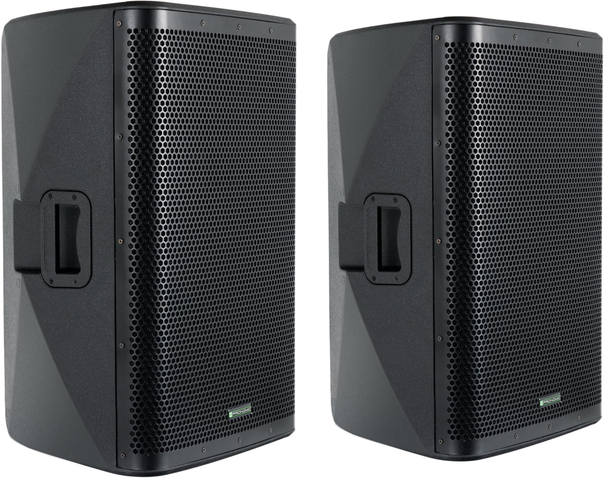 Pronomic C-215 MA - 2x Diffusore attivo a 2 vie con 2 canali - Potenza: 1000 watt - Woofer da 15" + tweeter in titanio da 1,75" - Ricevitore Bluetooth - Alloggiamento pendenza del monitor