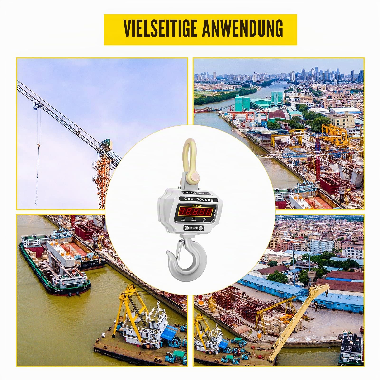 BananaB OCS-T-5T Kranwaage 5 t /5000kg Industriewaage Digital Hängewaage Crane Scale LCD Bildschirm Hanging Weighing Scale