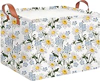 Vista 15 de CLOCOR Cesta de almacenamiento rectangular, cesta de almacenamiento plegable con bonito patrón, caja de almacenamiento de revestimiento impermeable