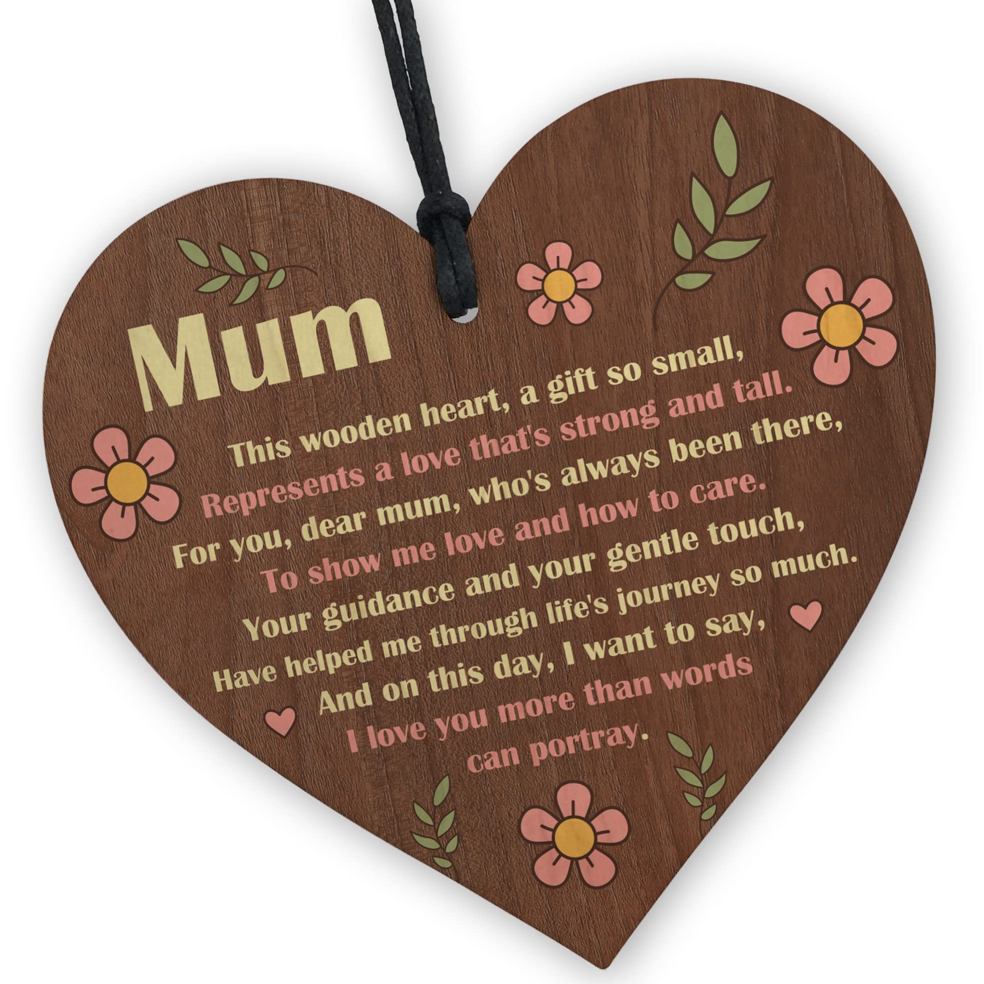 Red Ocean Mum Wooden HeartHandcrafted Keepsake With Sentimental Message  Perfect Gift For Birthday, from B&Q