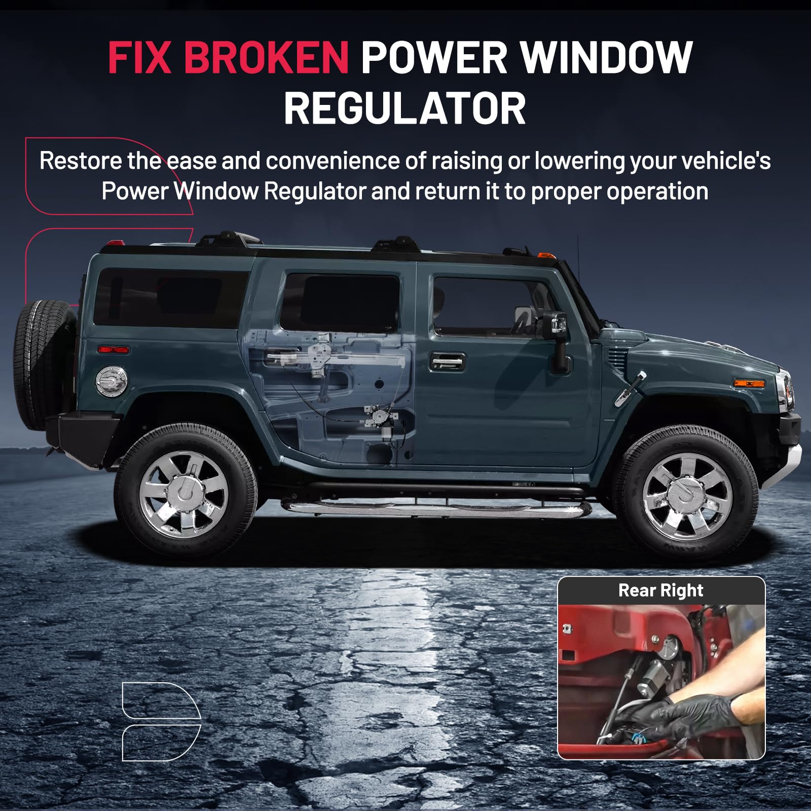 New Power Window Regulator Fits For 2003-2009 Hummer H2 Rear Right w