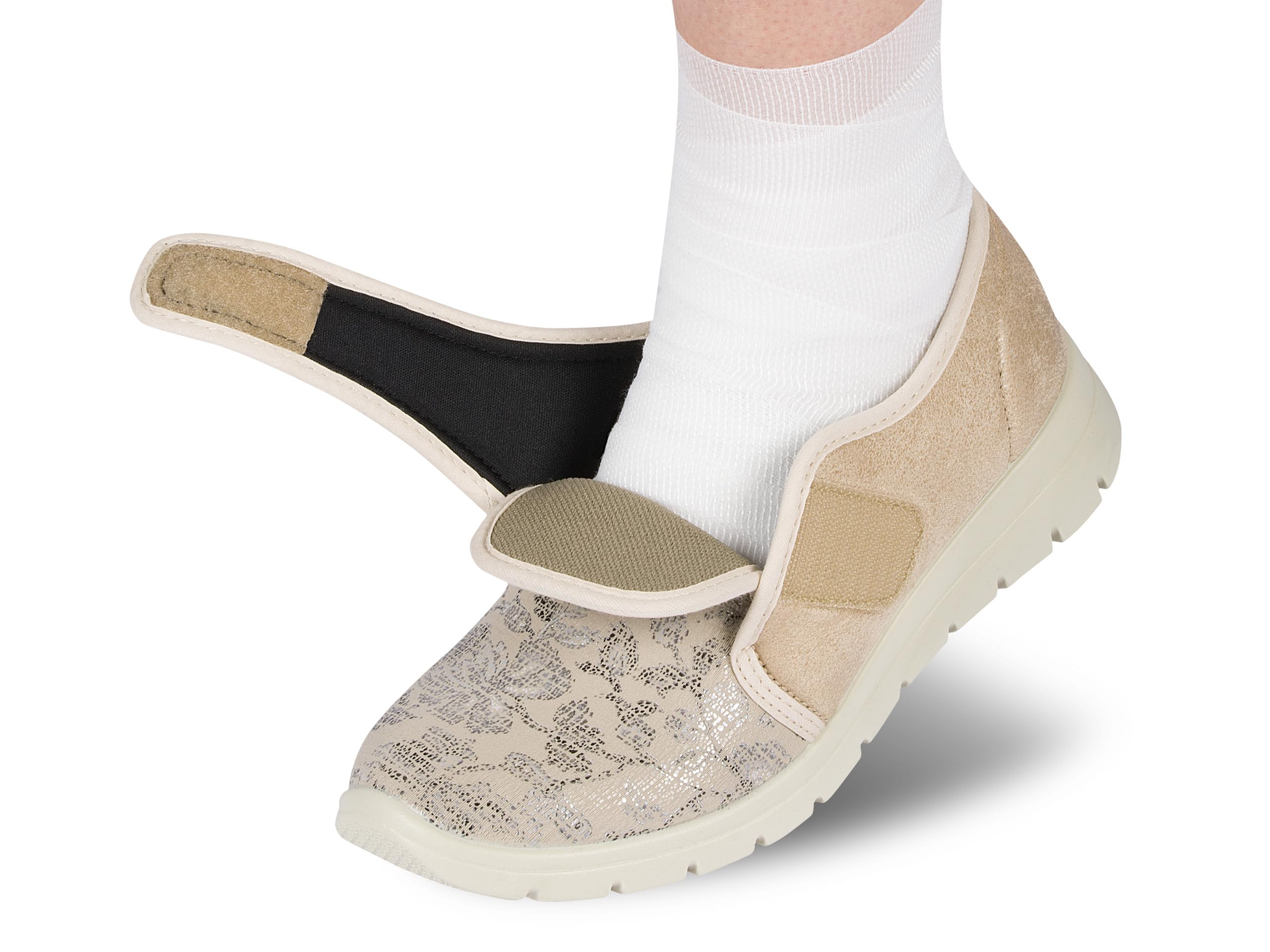 Aerosoft Damen Klett-Halbschuh Stretch 19 Weite G-H Wechselfußbett rutschhemmend