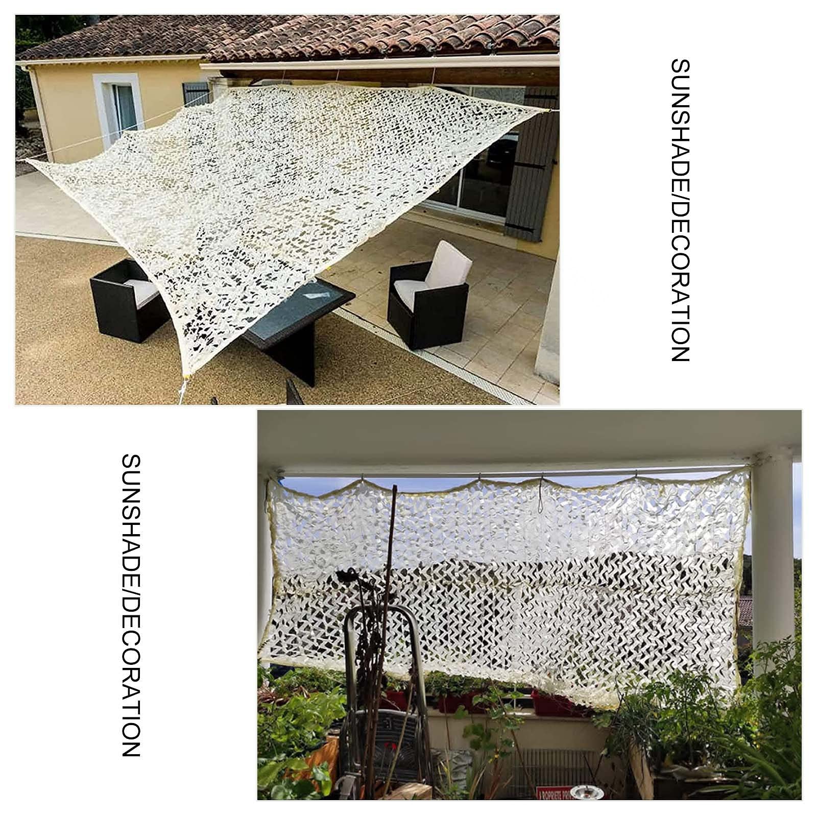 Tarnnetz Beige,Bundeswehr Verstärktes Camouflage Netz,Für Jagd Camping Dekorativ,Sonnenschutz Tarnung Netz,Garten Pergola Terrasse Sichtschutz Sonnensegel 2m 3m 4m 5m 6m 8m,Beige-3x3m(9.8*9.8ft)