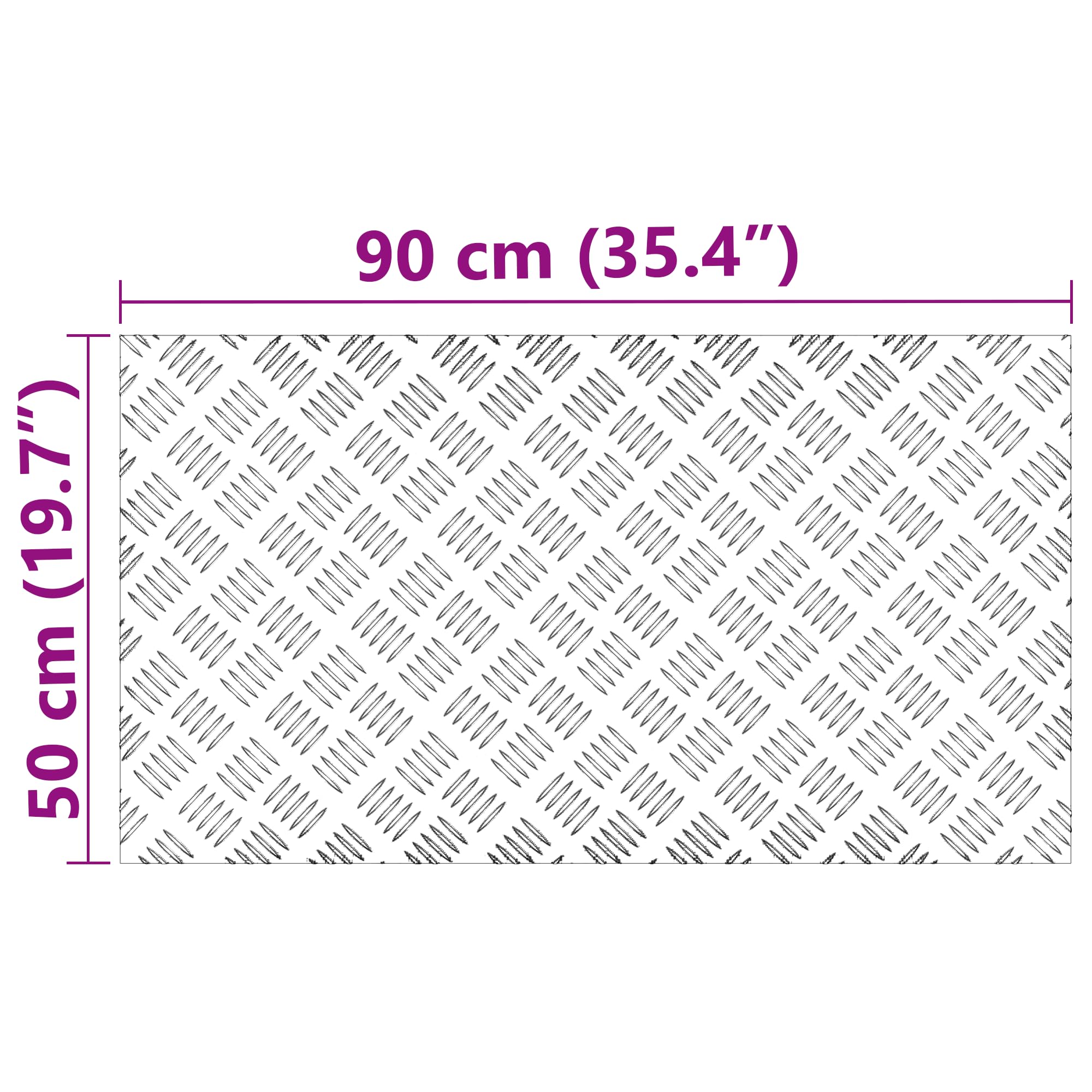 Chapa estriada de aluminio antideslizante, 4 unidades, 90 x 50 cm, superficie mate con diseño geométrico para escaleras seguras, material robusto para interiores y exteriores