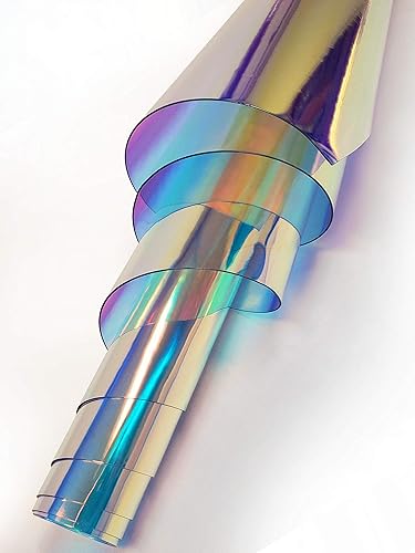 Miniatura 1 de Material de tela de vinilo de plástico iridiscente transparente holográfico de 54 pulgadas de ancho vendido por The Yard azul claro (calibre 30)