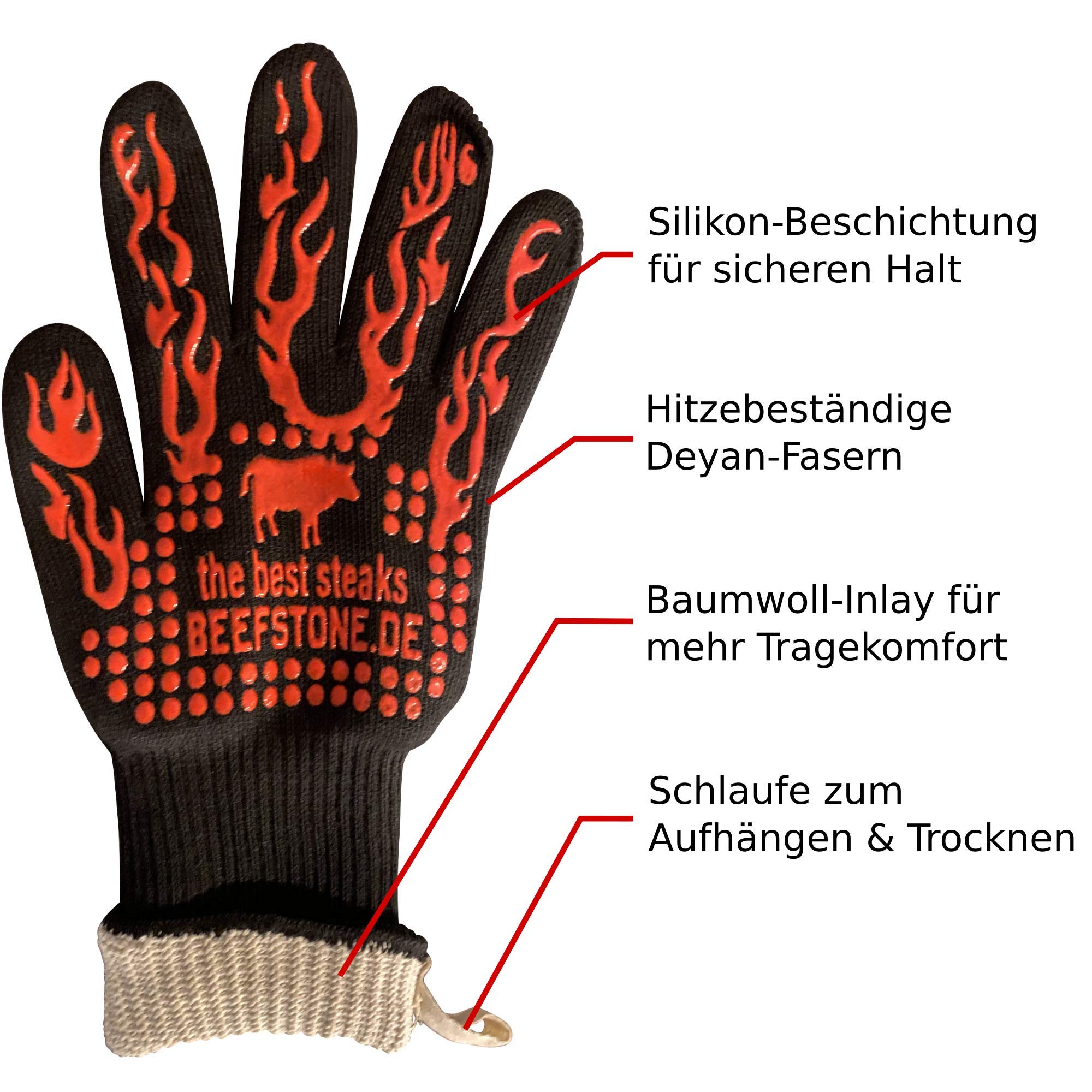 Paire de gants ignifuges pour barbecue, résistants à la chaleur jusqu'à 450 °C, lavables, en silicone, fibre Deyan, coton, 34 cm