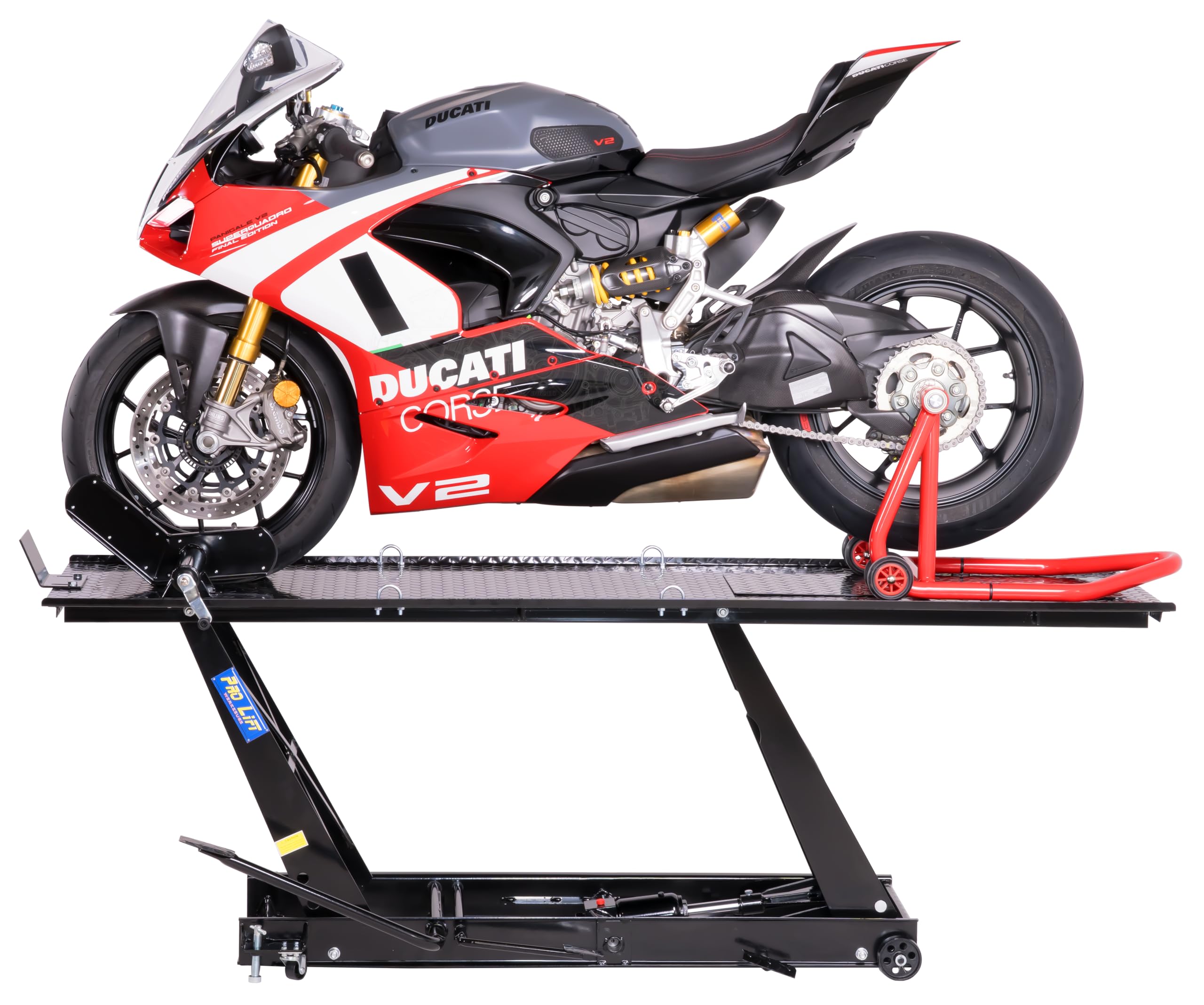 Plataforma elevadora para motocicleta, 450 kg, pedal, paralelo, plataforma de trabajo, paralelogramo, etapa de montaje