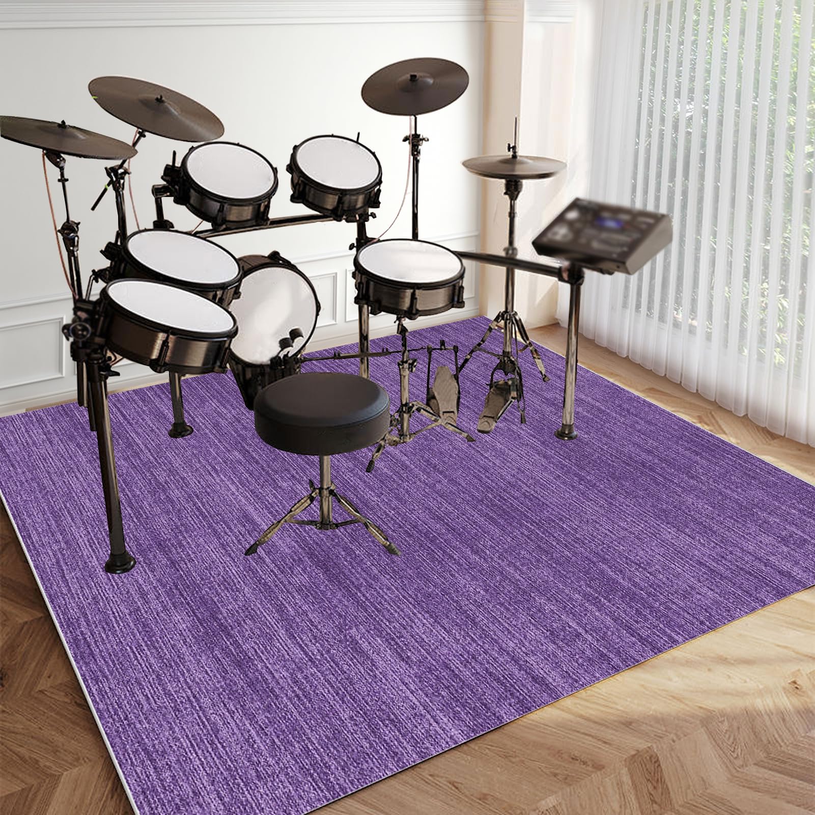 Tapis de Tambour Insonorisé Tapis Batterie Tapis de Batterie électronique Tapis d'absorption des vibrations Tapis Batterie Tambour pour Basses Caisse Claire et Autres Instruments 150 x 120 cm