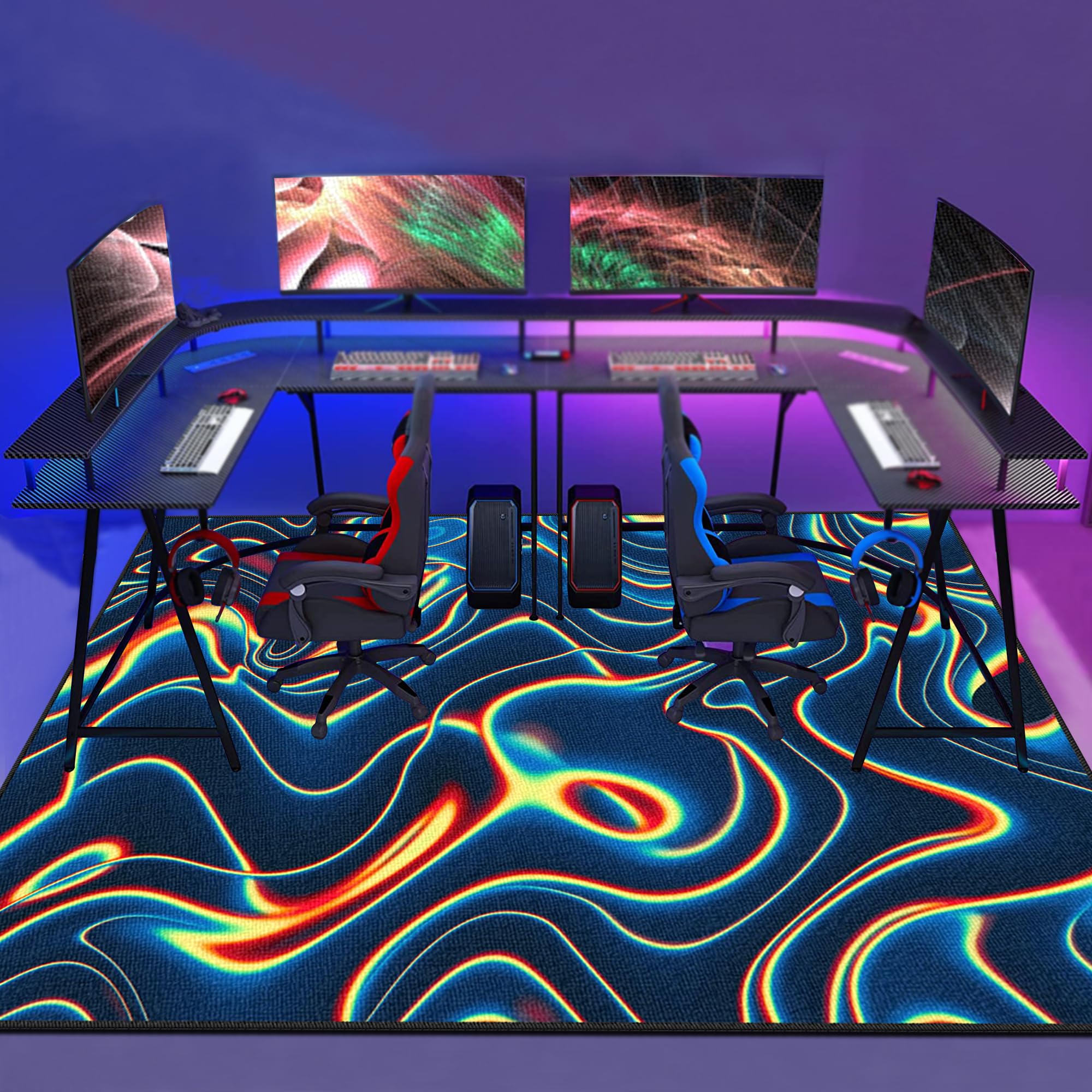 Moquette gaming antidérapante pour salon et descente de lit