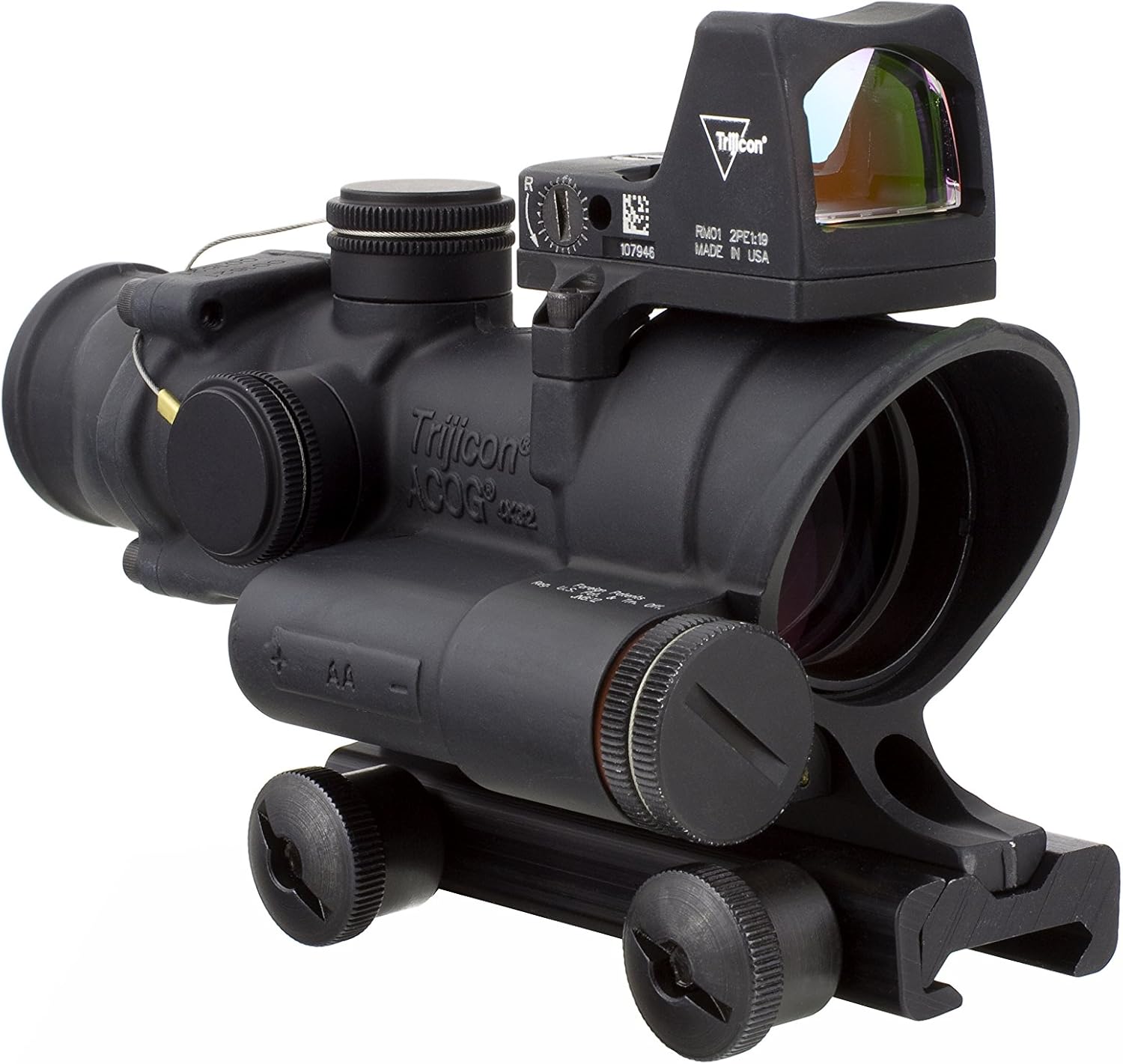 Trijicon 4x32mm ACOG Red LED Illuminated .223 Crosshair Reticle TA51 Mount Red Dot Sight Black Optics