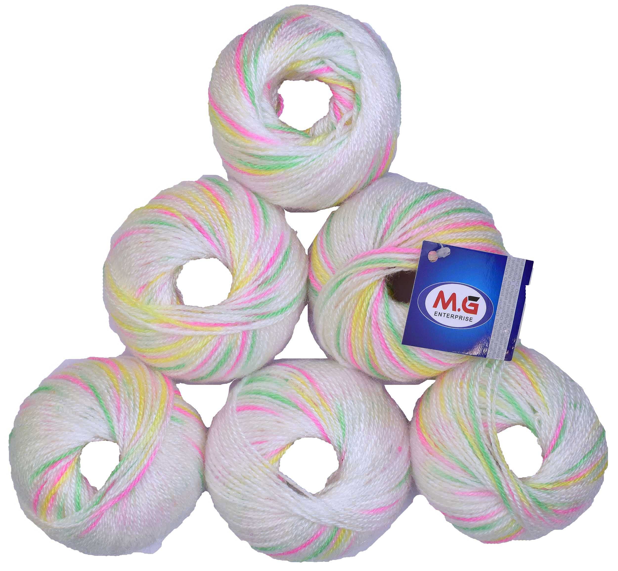 SIMI ENTERPRISE100% Acrylic Wool M2 (Pack of 6) Baby Soft Wool Ball Hand Knitting Wool/Art Craft Soft Crochet Hook Yarn, Needle Knitting Yarn Thread Dyed … P