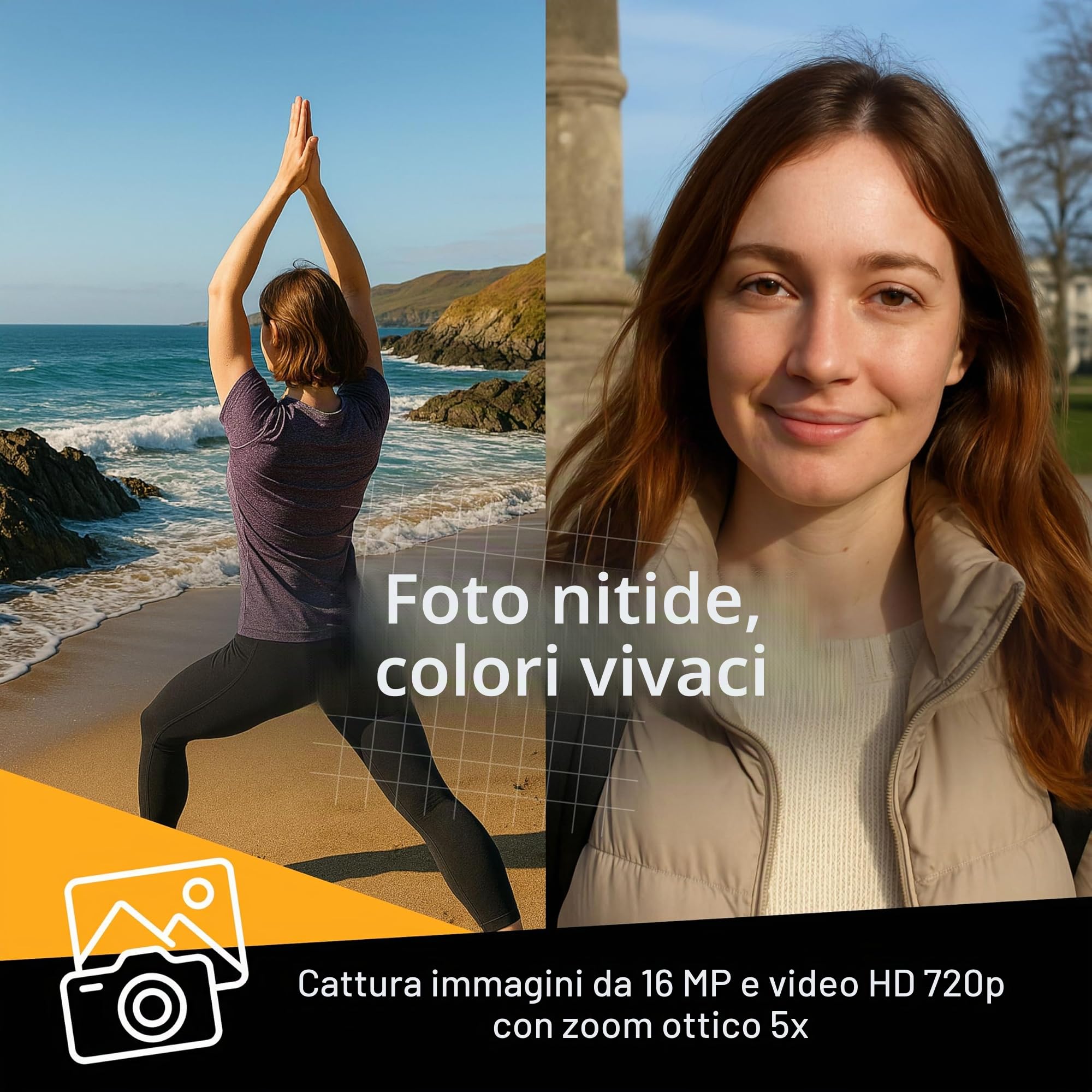 Set fotocamera digitale con fotocamera digitale compatta Kodak Pixpro FZ55, scheda SD da 32 GB e panno per la pulizia Clikoze