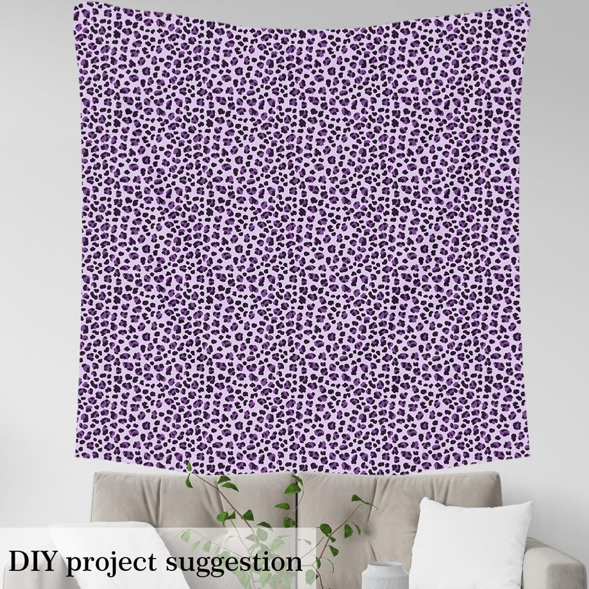 Leopard Print Upholstery by The Yard, Cheetah Fabric for Quilting and Sewing, Wild Animal Safari Decorative Fabric, Purple, 3 Yards