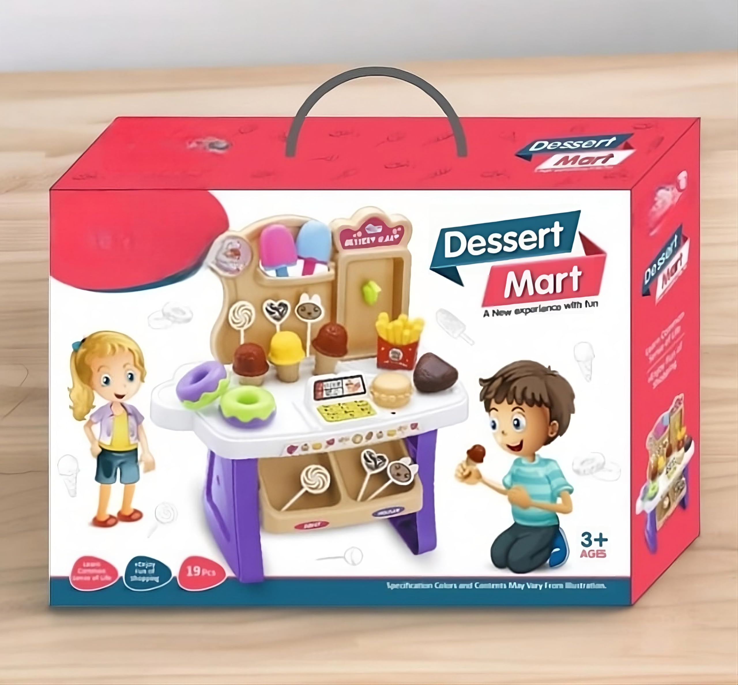Sabirat Dessert Mart Mini Supermarket Shop, Candy Sweet Shopping Cart, Ice Cream Set Toy for Kids [Pack of: 1, 19pcs] - Image 4 thumbnail