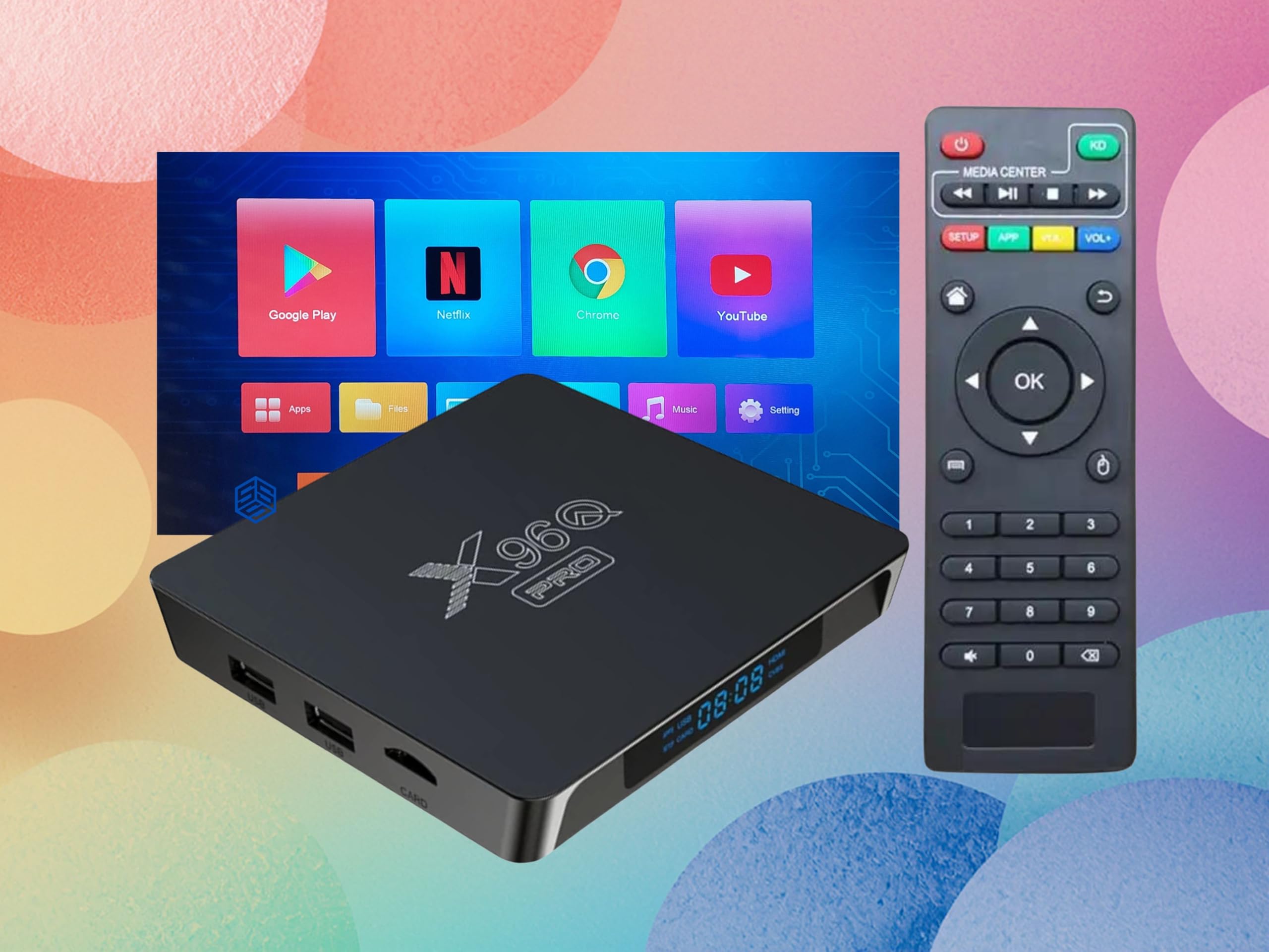 Modèle QPro Meilleur Android IPTV Box X-96 Android 10.0, boitier Smart Streaming Video Ultra HD 4K, 2g/16g, WiFi..…