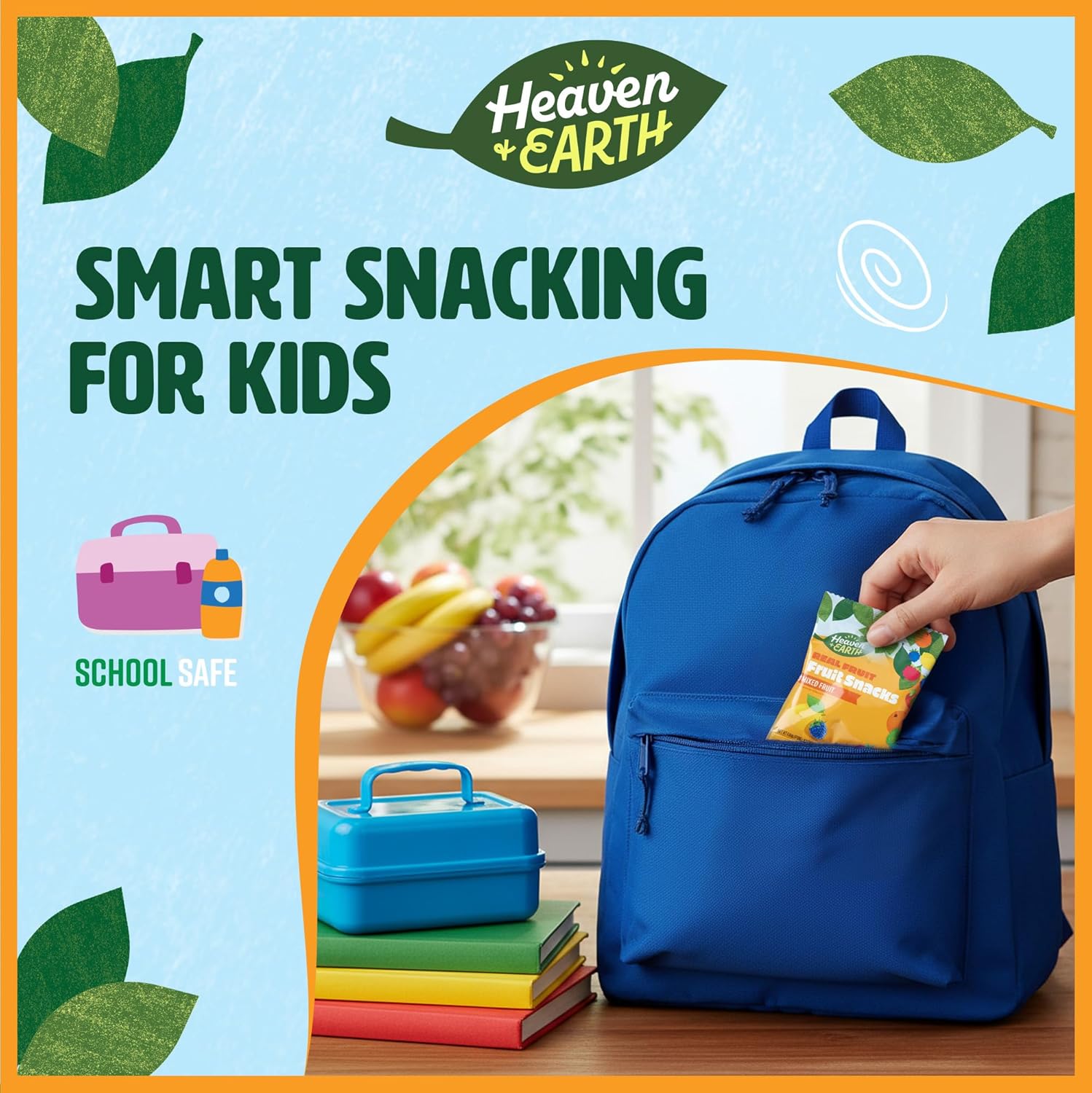 Heaven & Earth Fruit Snacks, Mixed Fruit, .8 oz (30 Pouches) | Real Fruit Gummies for Kids | School Safe, Natural Colors & Flavors | Healthy Lunchbox Snack | Kosher