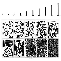 Vista 8 de 560 Piezas M2 x 4 mm / 6 mm / 8 mm / 10 mm / 12 mm / 16 mm / 20 mm, Kit de Tornillos de Cabeza de Botón con Arandelas y Tuercas, Acero de Aleación