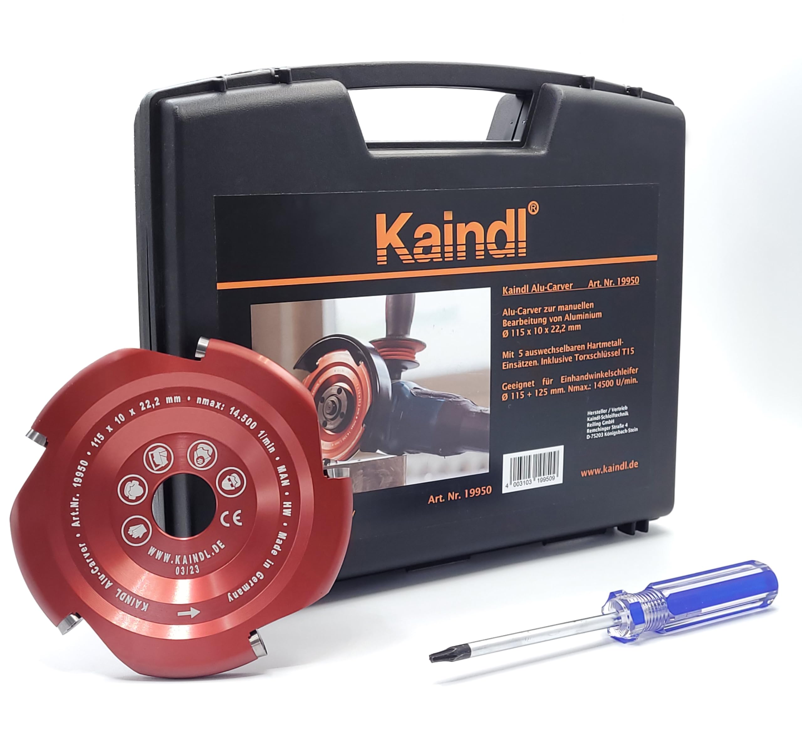 KAINDL Alu-Carver Frässcheibe Ø 115 mm, 22,2 mm, für Winkelschleifer | Aluminium Fräser, Spanabtrag statt Schleifen