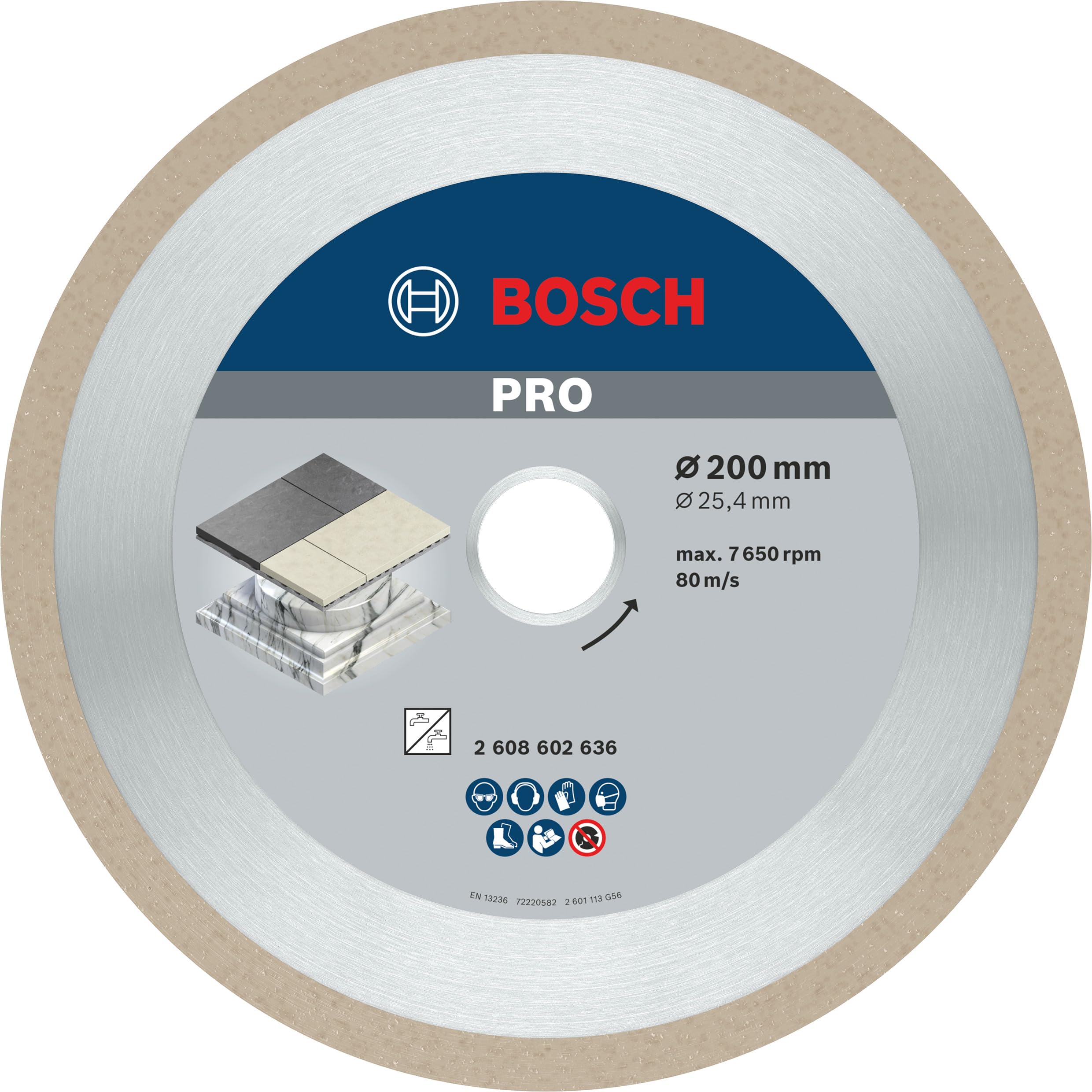Bosch 2 608 602 636 - Disco de corte de diamante Best for Ceramic - 200 x 25,40 x 2,2 x 10 mm (pack de 1)