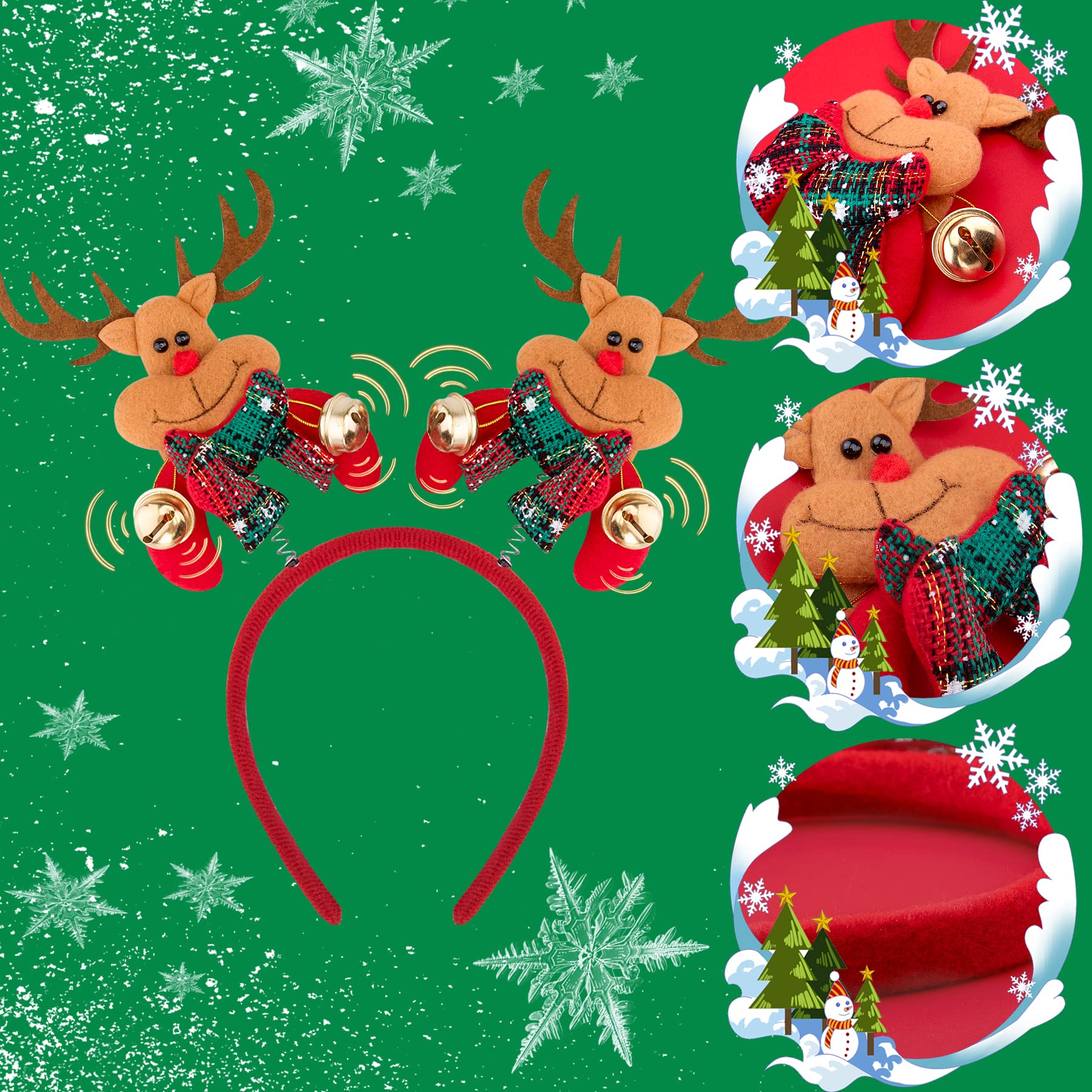 BQTQ 18 Pièces Serre-Têtes et Bandeaux de Noël pour Fête Christmas Headband
