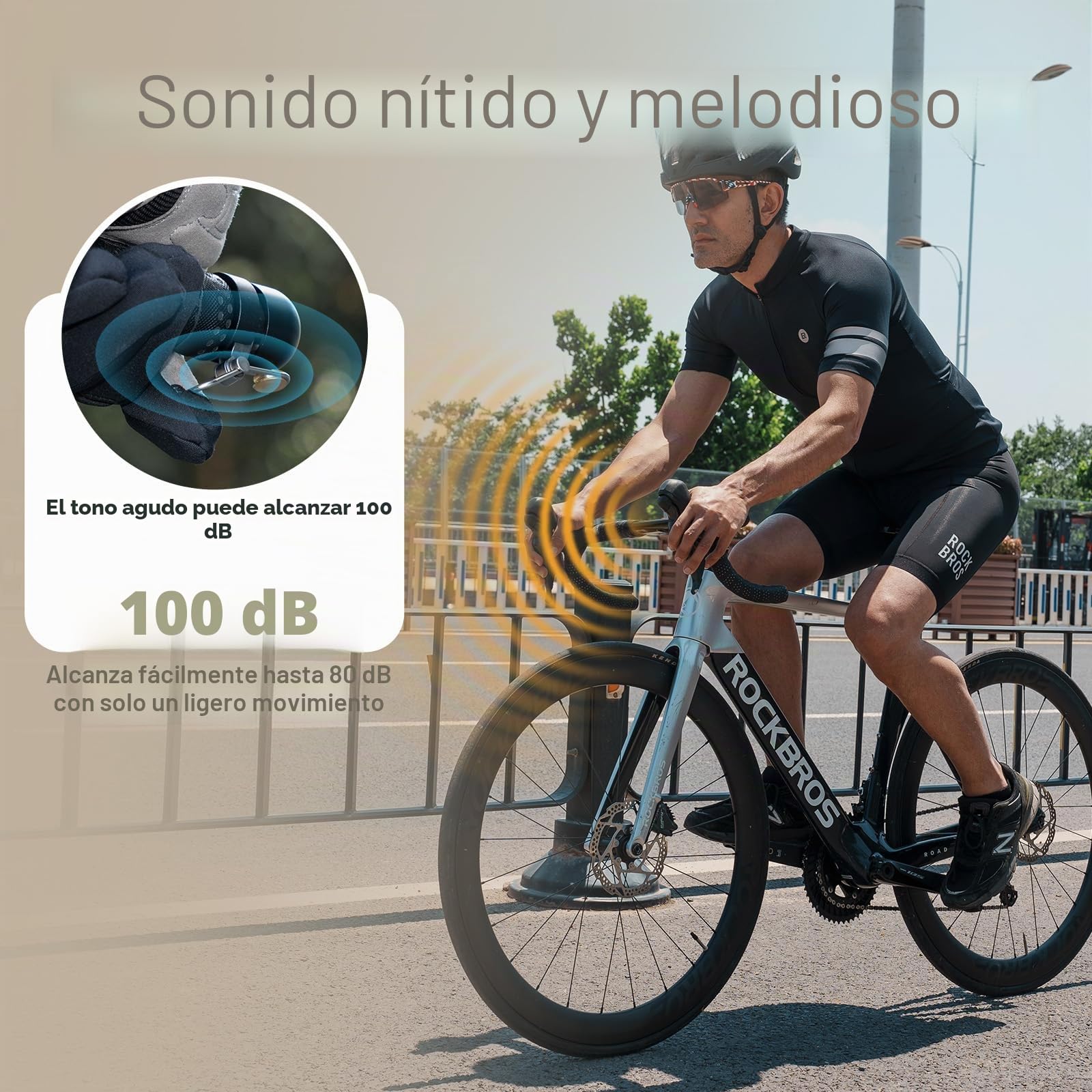 ROCKBROS Bolsa Cuadro Impermeable y 2 Piezas Timbre de Bicicleta Carretera