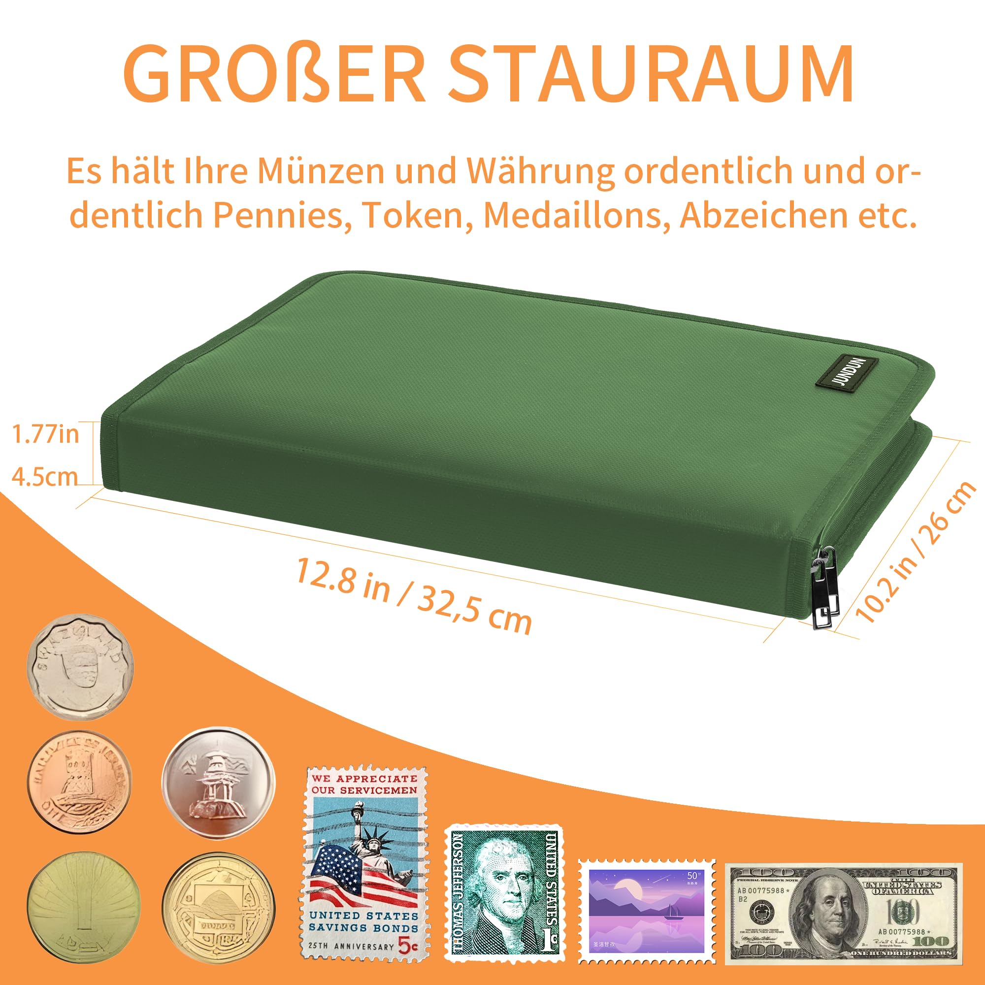 Uchwyt na książkę kolekcjonerską na monety, 300 kieszeni, ognioodporny album na monety i 36 kieszeni, pojemnik do przechowywania pieniędzy, na akcesoria do zbierania monet, banknoty, grosze, znaczki