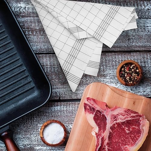 Miniatura 6 de CiCiGo Paquete de 10 toallas de cocina, 100% algodón, juego de paños de cocina y paños de cocina, 17 x 27 pulgadas, toallas de mano reutilizables