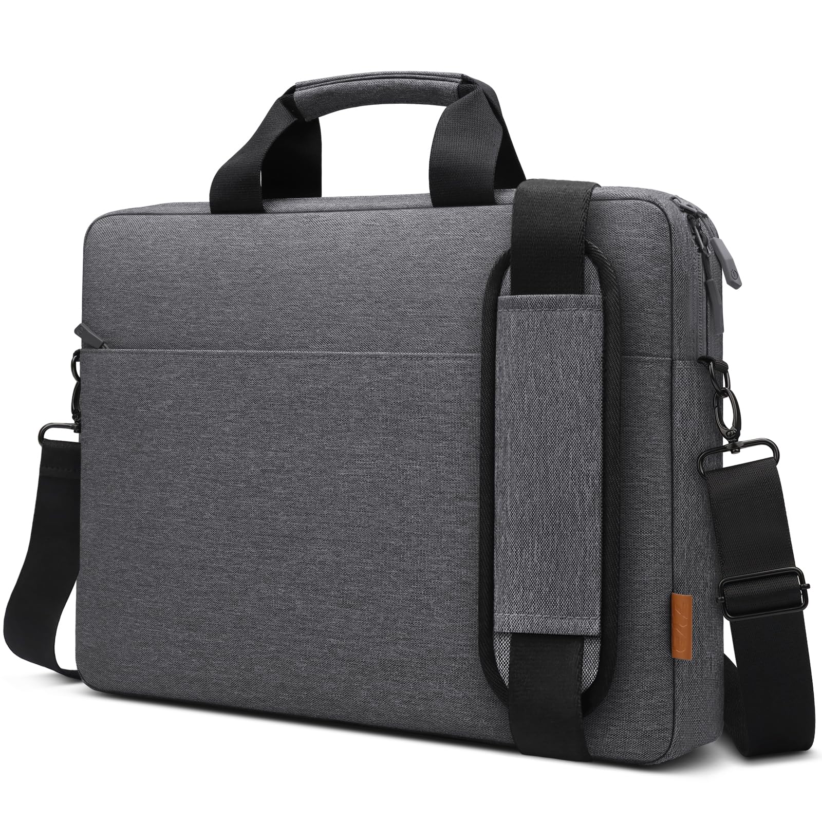 ZYB Sacoche Ordinateur Portable 15.6-16 Pouces,Imperméable Housse Ordinateur 15.6-16 Pouces Pochette pour 15"-16" PC Ordi MacBook/Dell/Lenovo/Acer/HP/MSI/ASUS Sac à Bandoulière Serviette-Gris Foncé