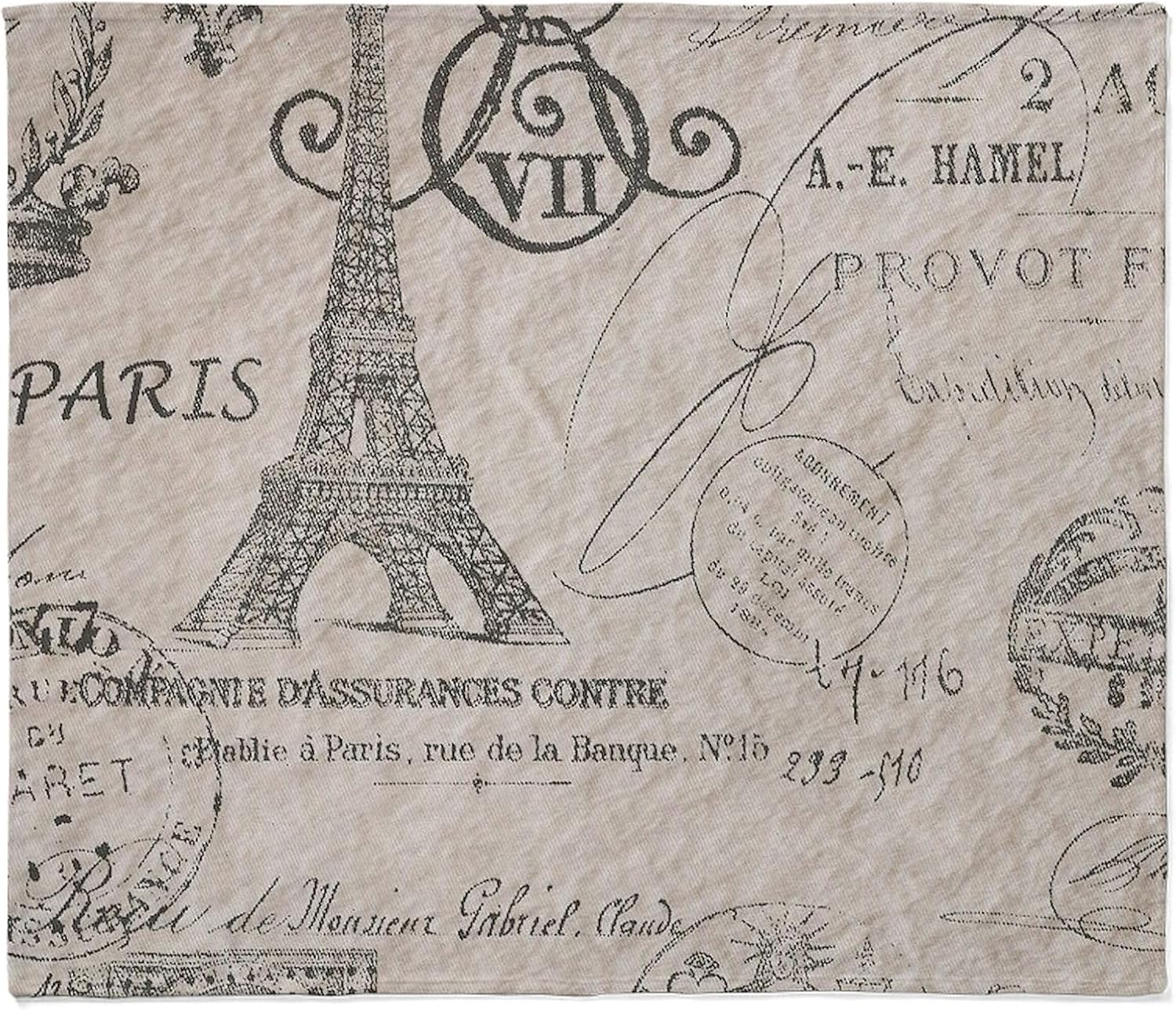 CafePress Vintage Paris Eiffel Tower Scripts Throw Blanket