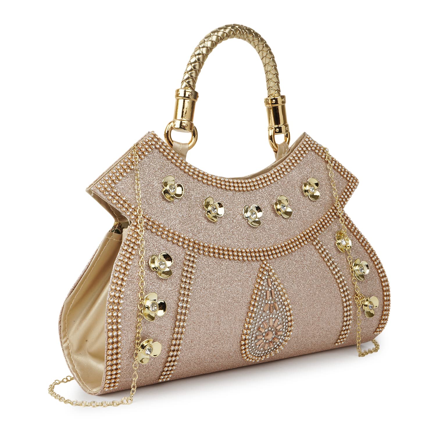 PU Stylish Fashionable Fancy Design Clutch Gold Chain Strap Handheld Clutch Hobo Crossbody Bag For Women-image-15
