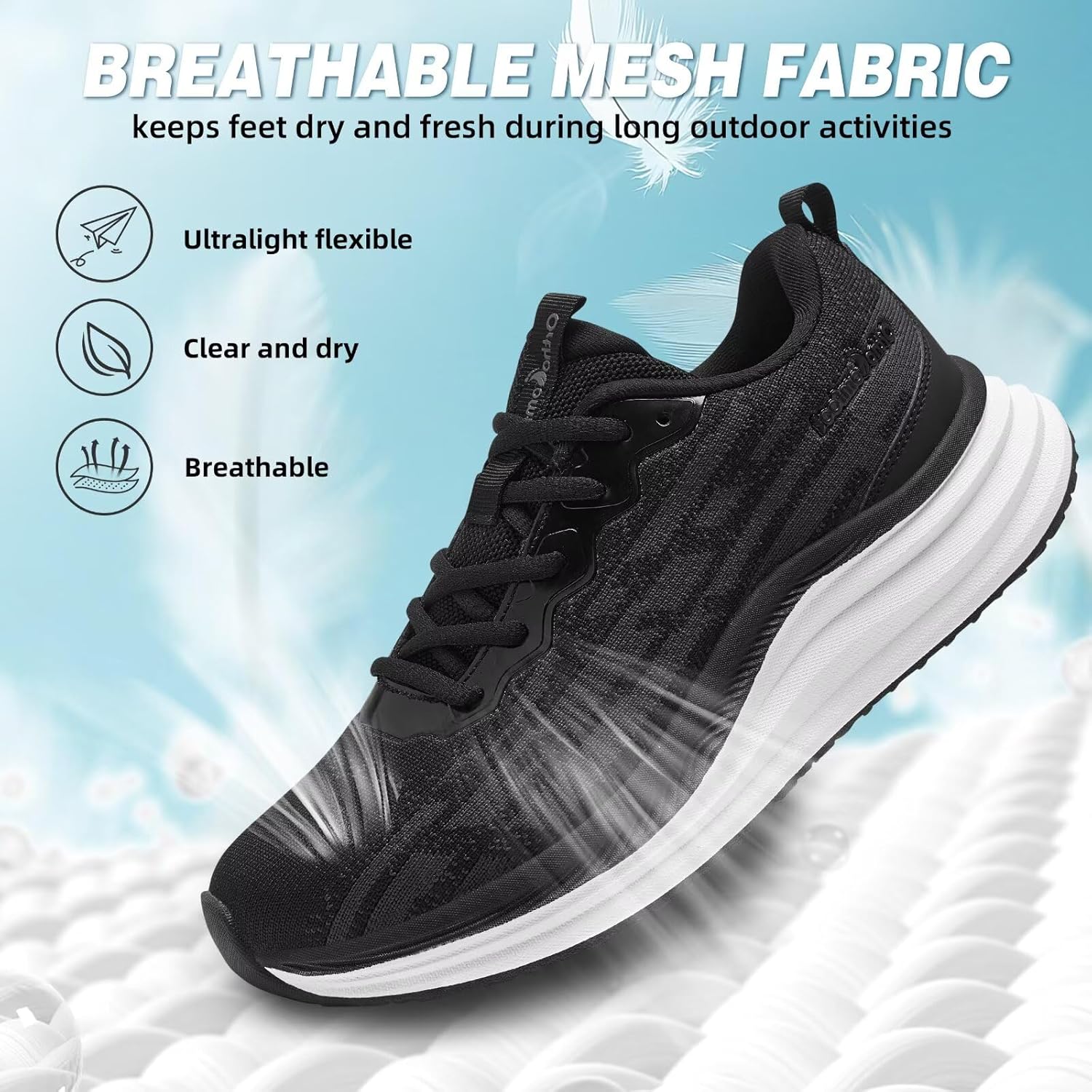 Women's Orthopedic Road Running Shoes: Comfortable Arch Supports Plantar Fasciitis Orthotic Athletic Sneakers, Casual Flat Feet High Arch Tennis Sport Walking Shoes for Foot Heel and Pain Relief - Image 6