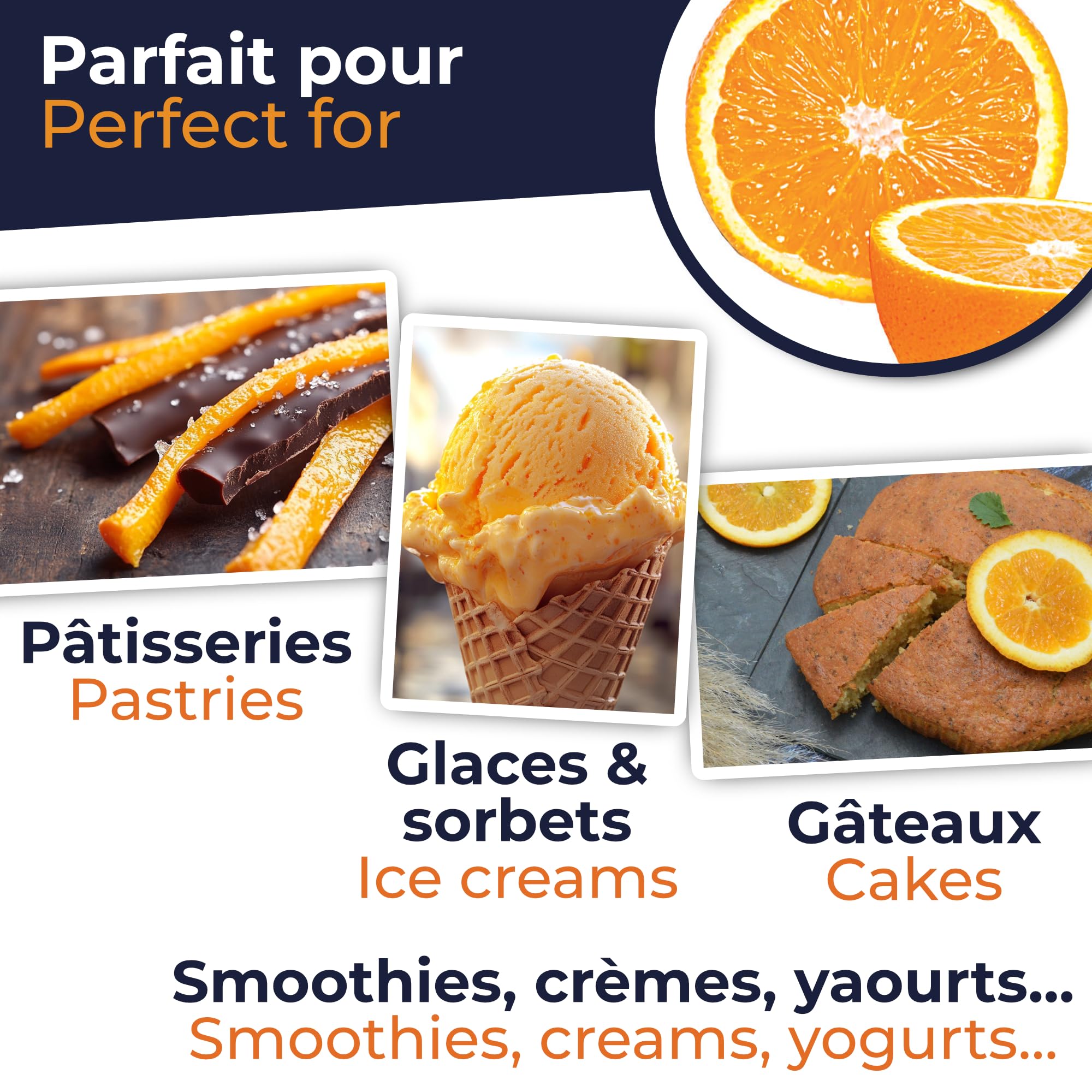 Déco Relief - Arôme Liquide Orange 125 ml - Arôme Alimentaire Pâtisserie & Yaourtière - Pour Gâteaux, Pâtisseries, Yaourts - Arôme Concentré - ARO06