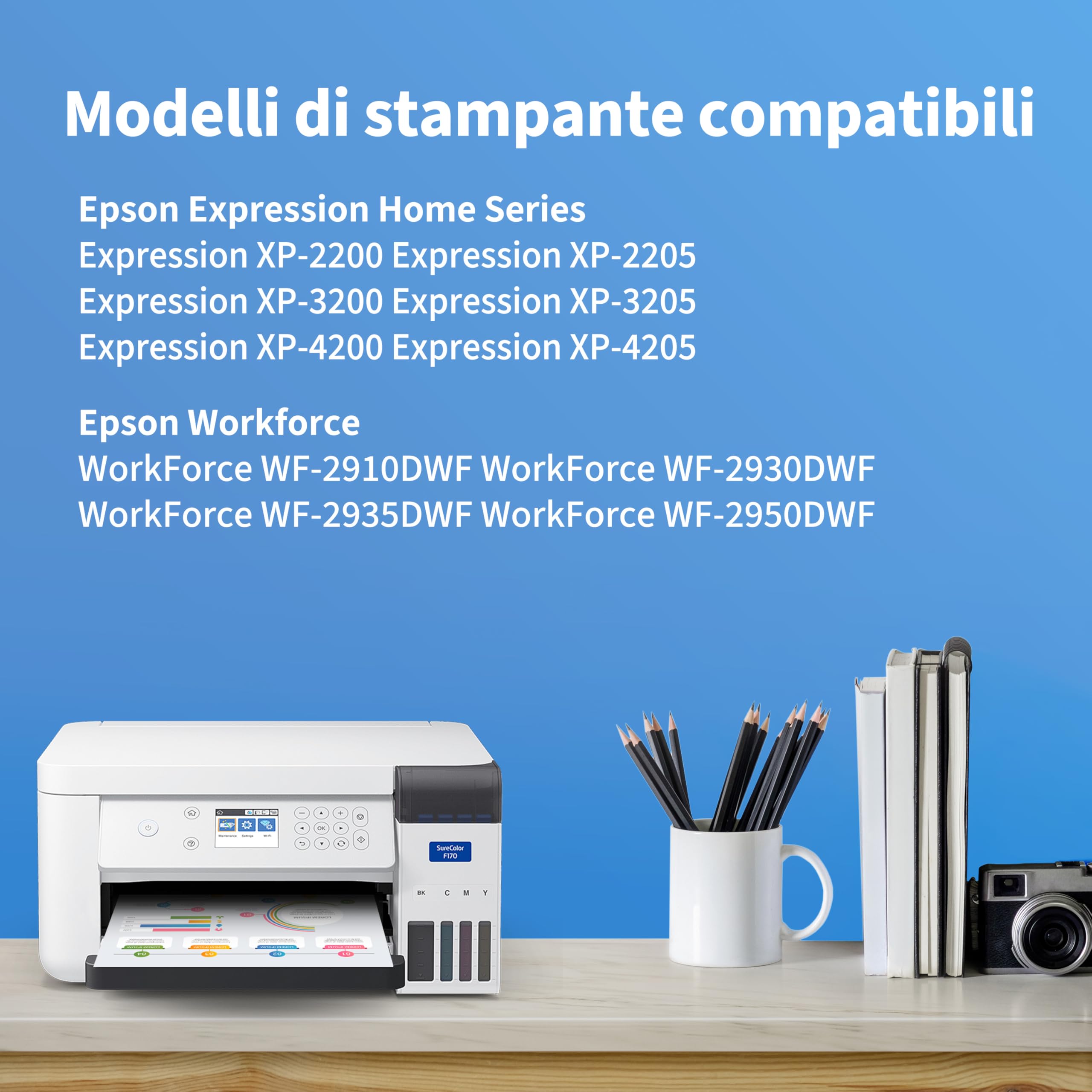 Vintella 604XL Cartucce d'inchiostro Sostituzione per Cartucce 604XL Epson Multipack Compatibili per XP-2200 XP-2205 XP-3200 XP-3205 XP-4200 XP-4205 WF-2910 WF-2930 WF-2935 WF-2950 (10 Pezzi)