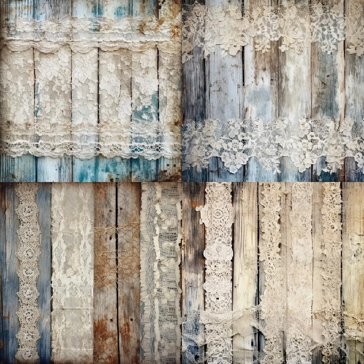 Vintage Lace & Wood Scrapbook Paper Pad 6x6, Single-Sided, 12 Designs, 24 Sheets, DIY Crafts, Scrapbooking Supplies image 2