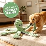 Prime Pets Jouets pour chiens pour grands chiens, 27” Jouet de chien Octopus en peluche extra grande, Jouet à chien Cripe Squeaky pour les petites races moyennes de grande taille, Jouets interactifs à mâcher pour les garder occupés, verts