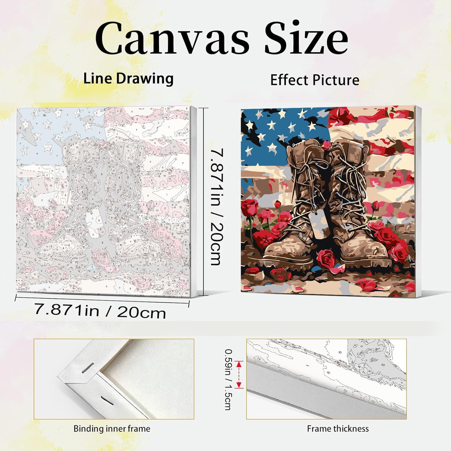 Amazon.com: 4 Pack Independence Day Paint by Numbers Kit for
