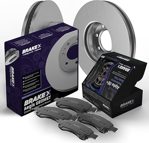 Kit de pastillas de freno y rotores de repuesto Rotores recubiertos Aegis GEOMET y pastillas de freno de cerámica Alpha Compatible con Jeep