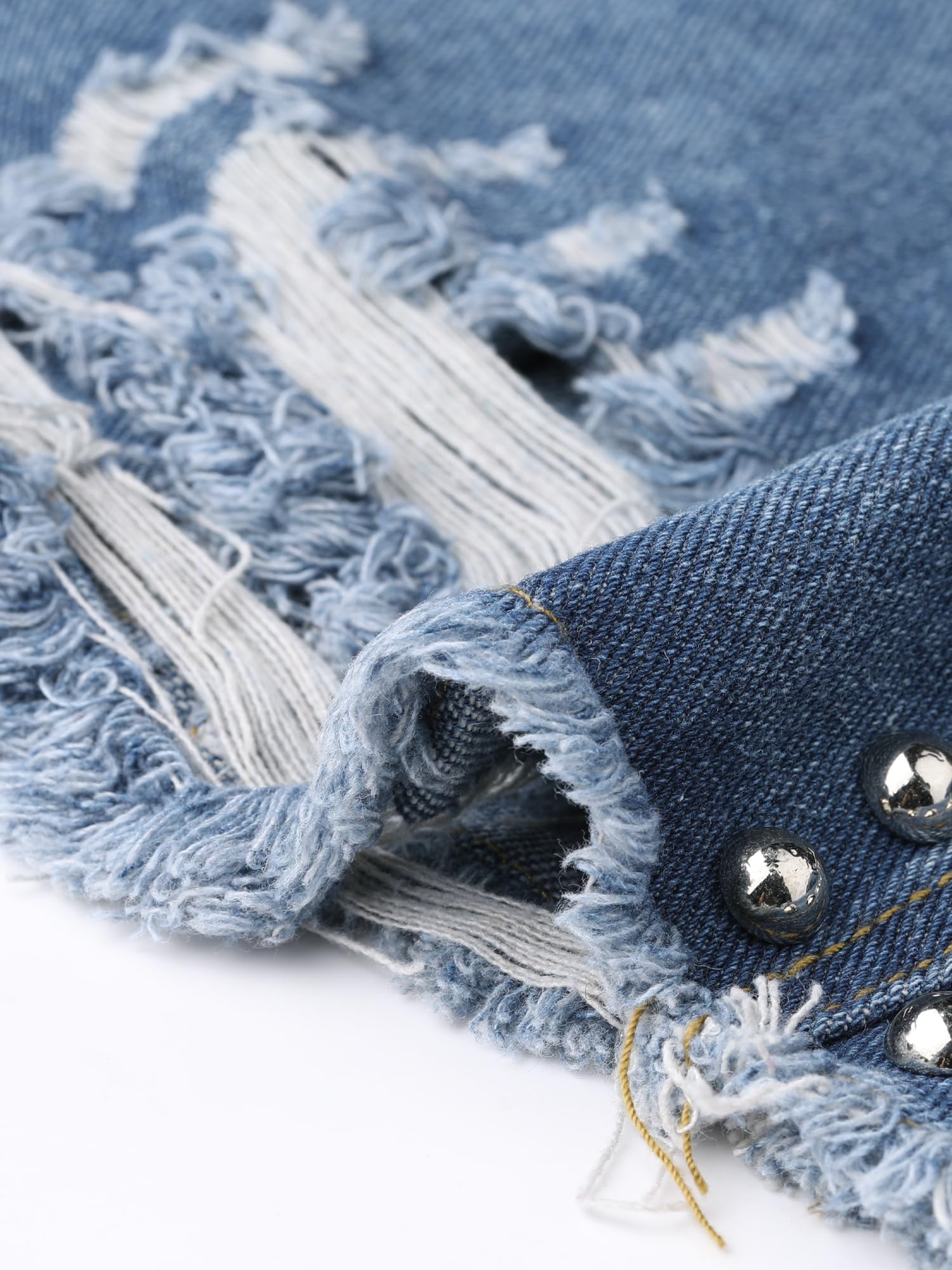 Allegra K Giacca in Denim per Donna con Borchie e Rivetti Giacca in Jeans Casual e Corta