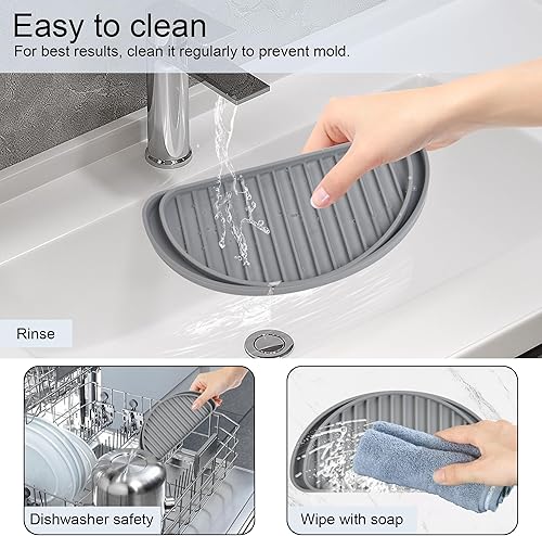 Miniatura 7 de KindGa Bandeja colectora de goteo para refrigerador, mini bandeja de goteo para nevera que protege la bandeja dispensadora de hielo y agua,