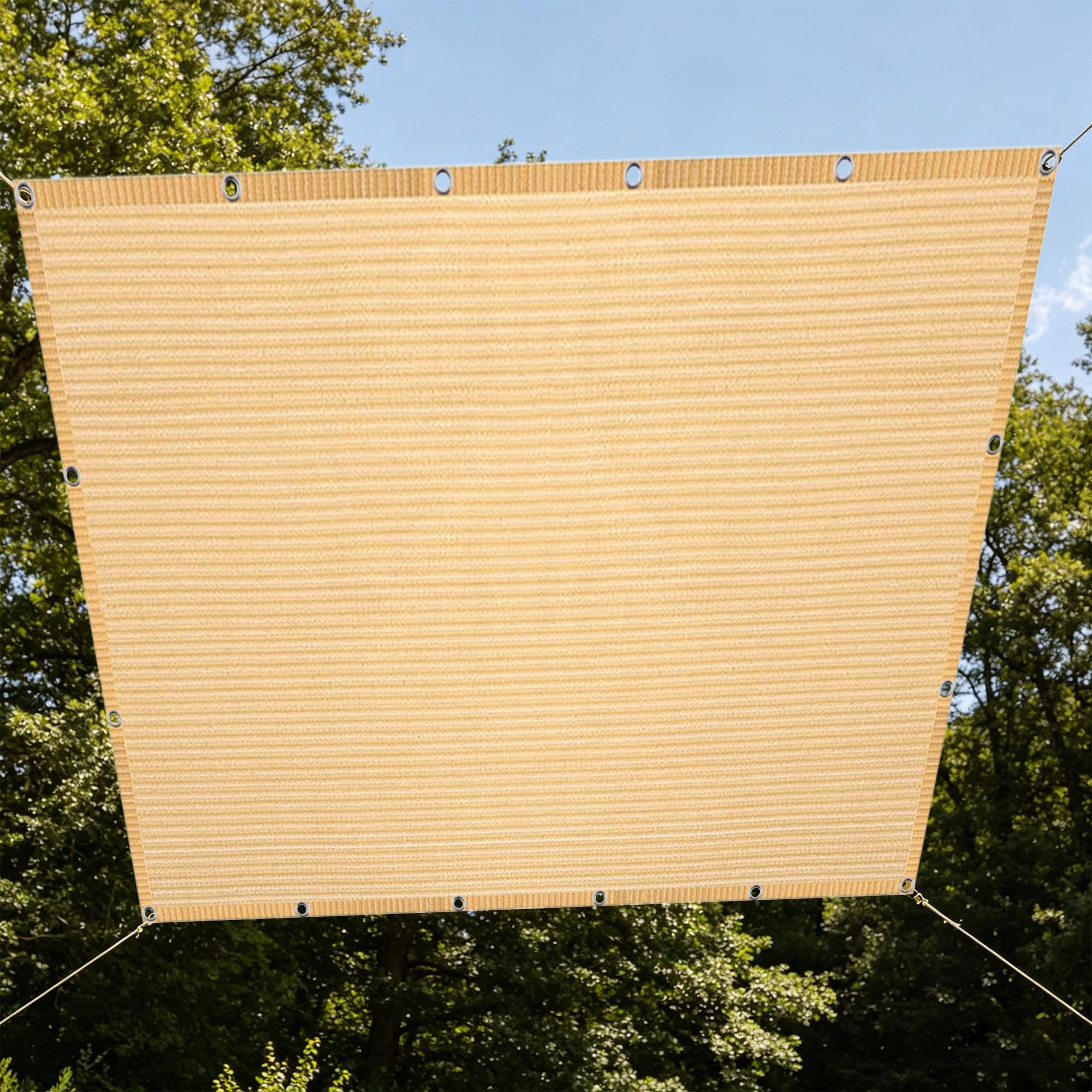 Żagiel Przeciwsłoneczny 200 x 550 cm Różne Rozmiary Oddychający Kwadratowy Żagiel Tarasowy Odporny Na Rozdarcia Na Taras, Do Ogrodu, Na Balkon, Kemping, Podwórka, Imprezy, Kolor kremowy